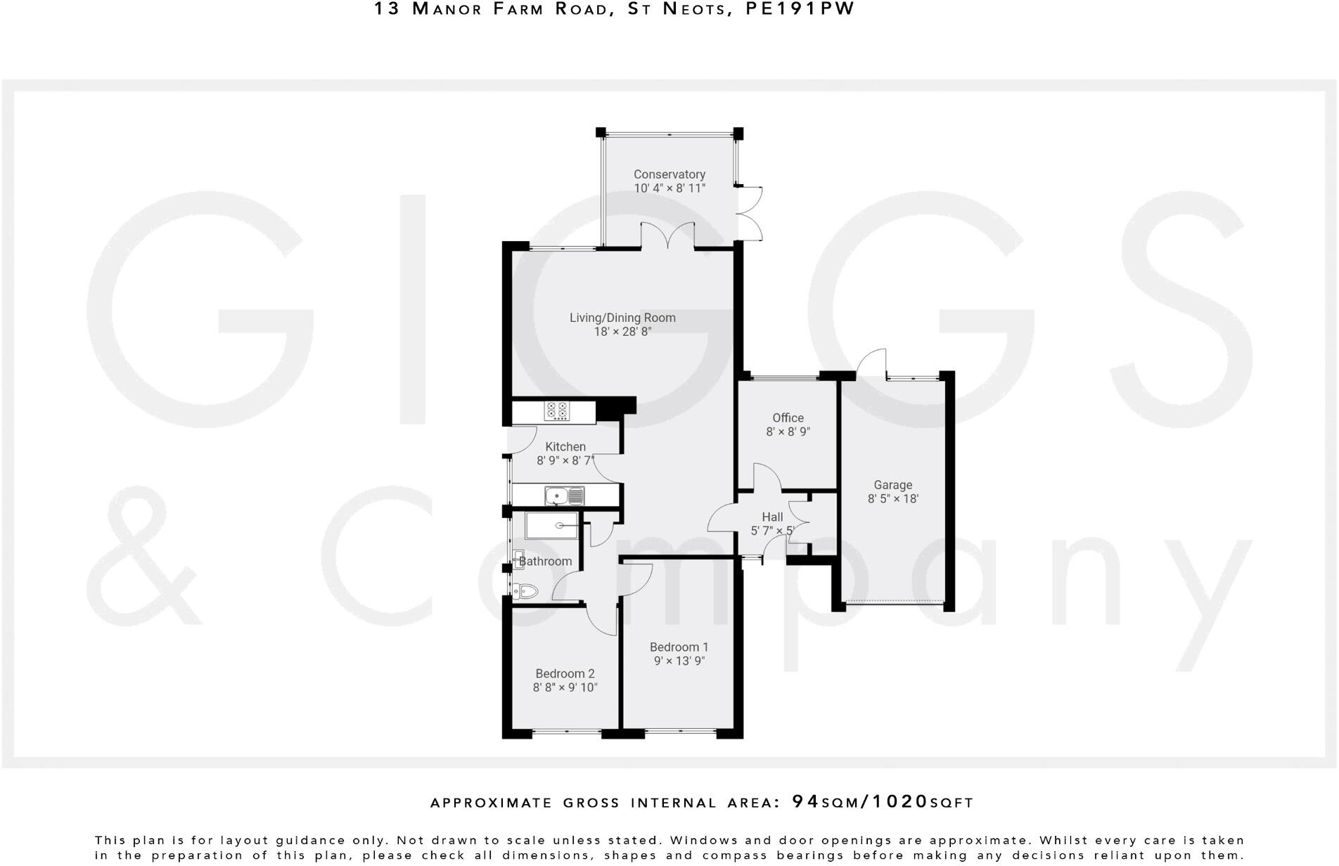 Manor Farm Road, St. Neots, Cambridgeshire, PE19 1PW floorplan