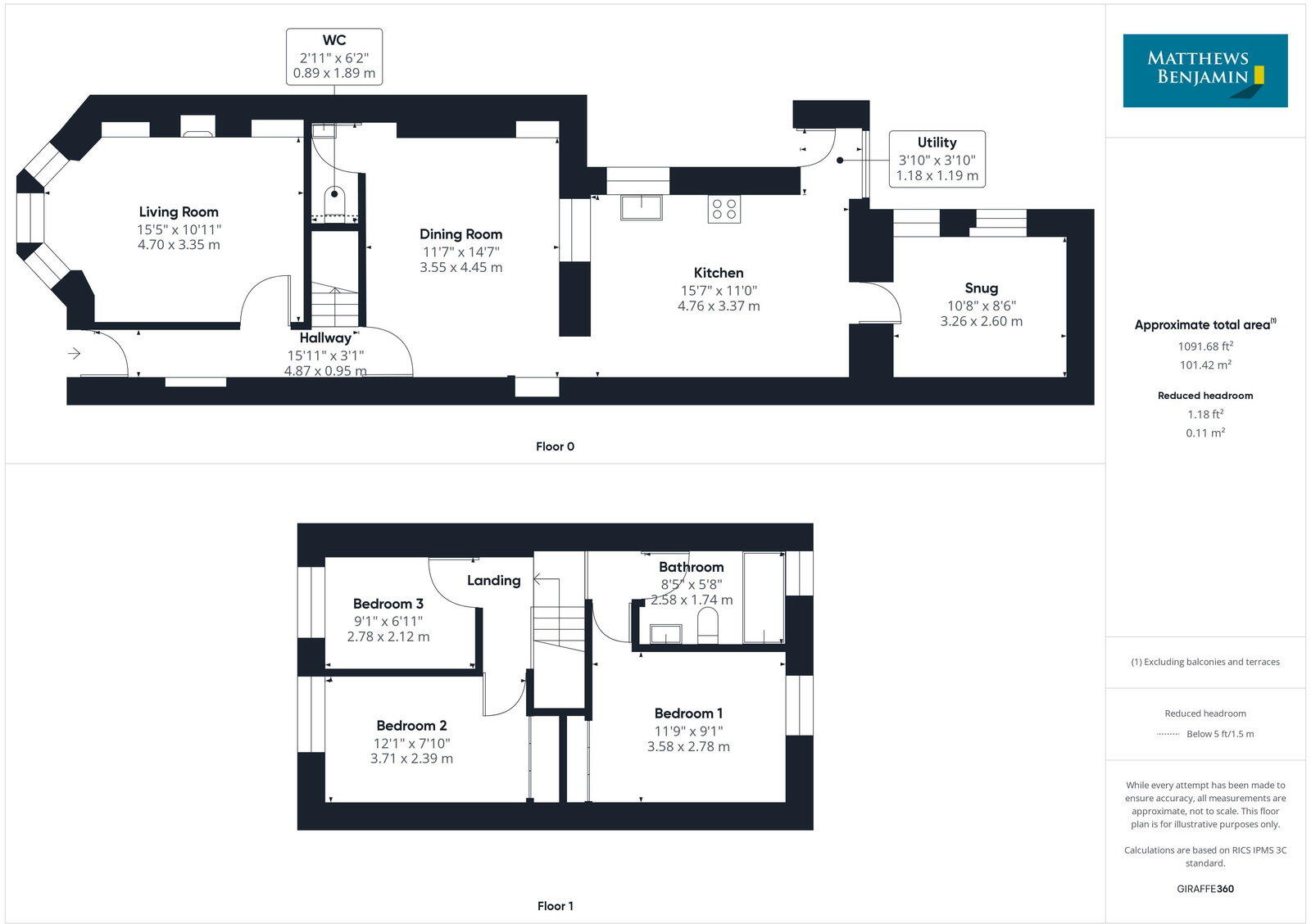 117 Craig Walk, Bowness, Cumbria, LA23 2JS floorplan