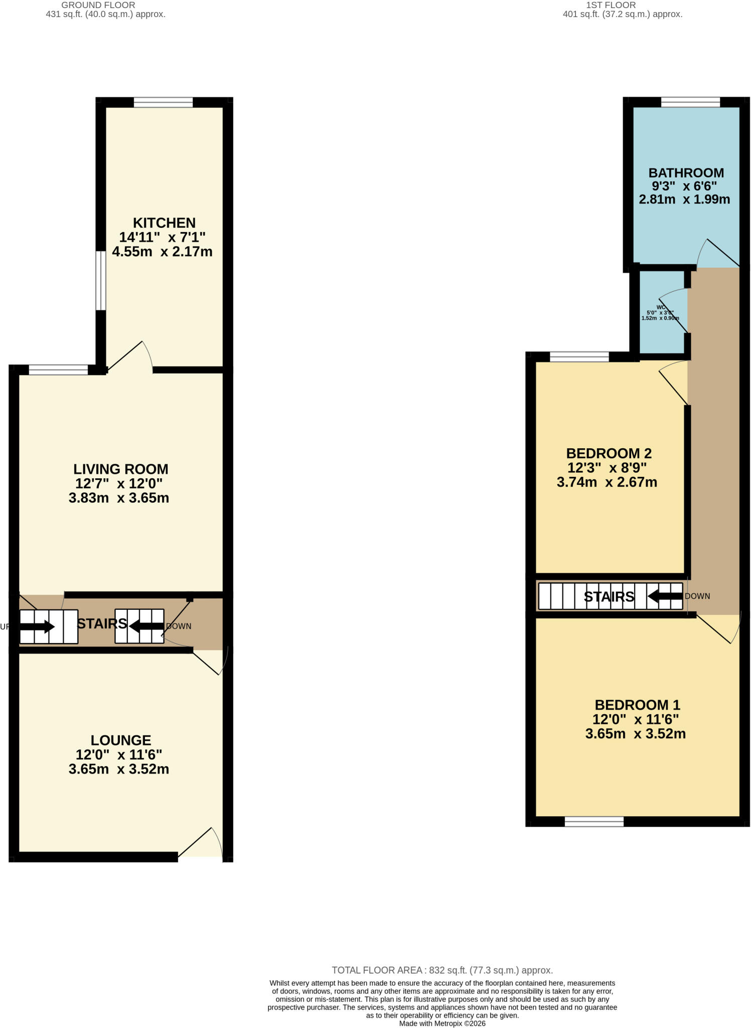 119 Wharf Road, Pinxton, Nottingham, Derbyshire NG16 6LH floorplan