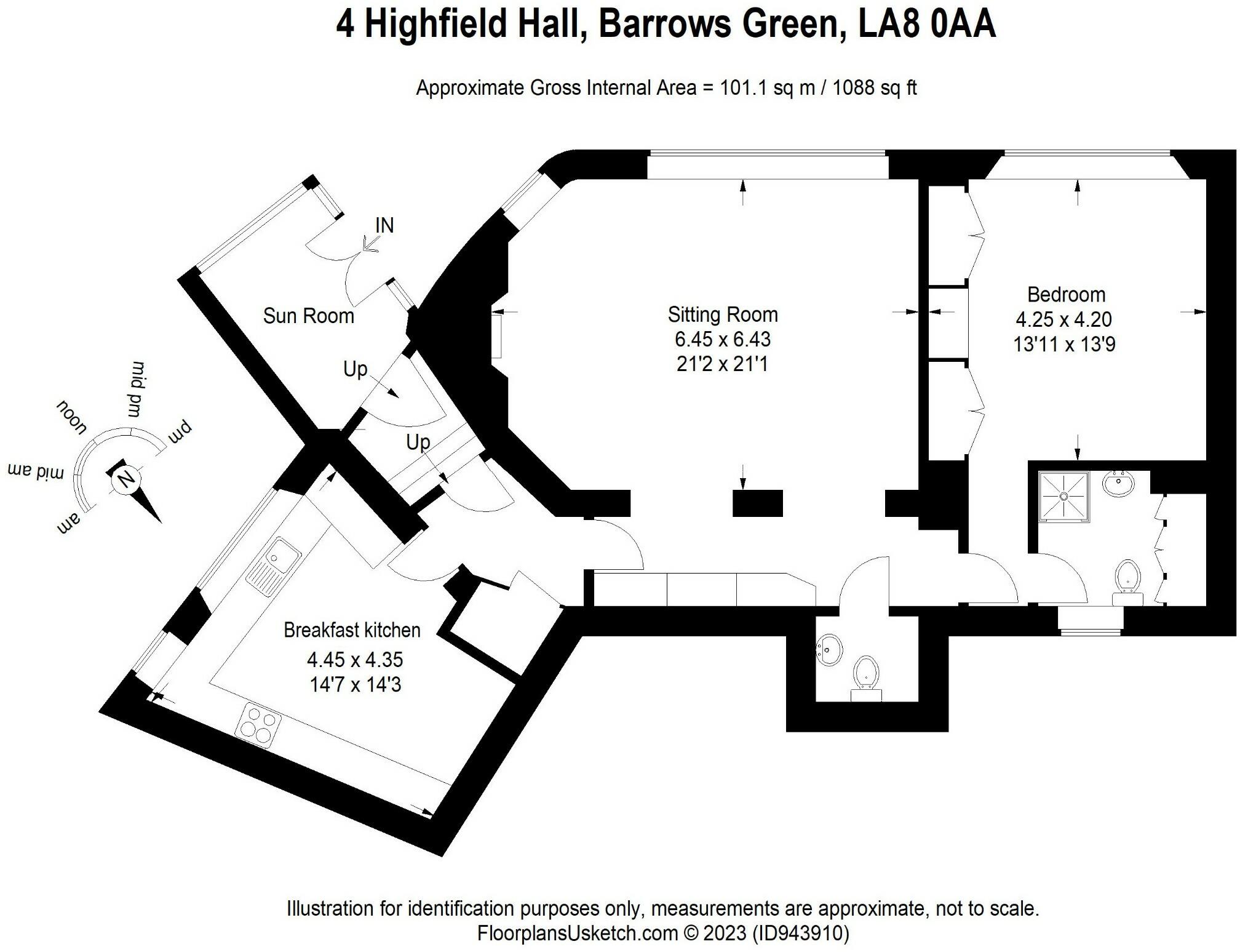 4 Highfield Hall, Barrows Green, Near Kendal, LA8 0AA  floorplan