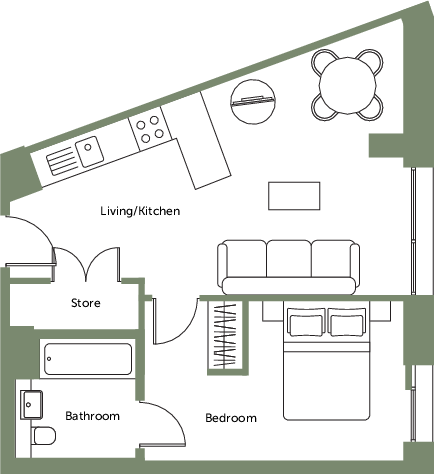Apartment 102, Assay Heights, Soho Yard, Sheffield floorplan