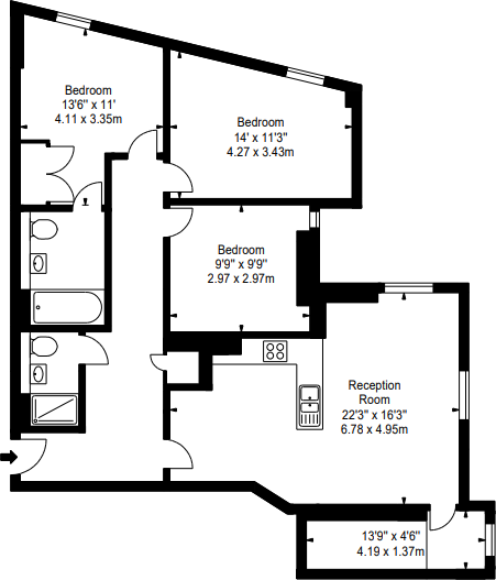 4, Merchant Square East, London, W2 1AP floorplan