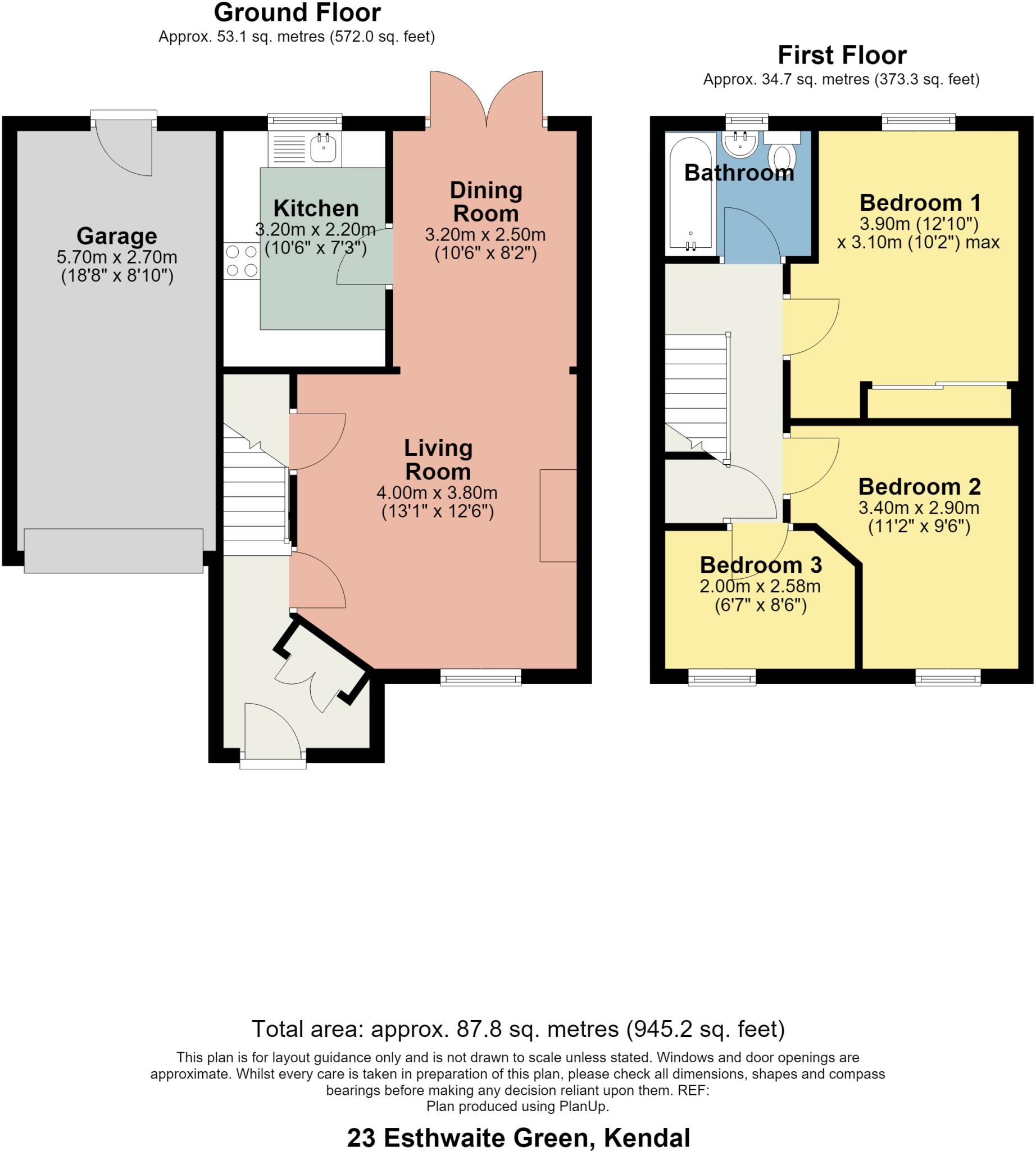 23 Esthwaite Green, Kendal, Cumbria, LA9 7RZ floorplan