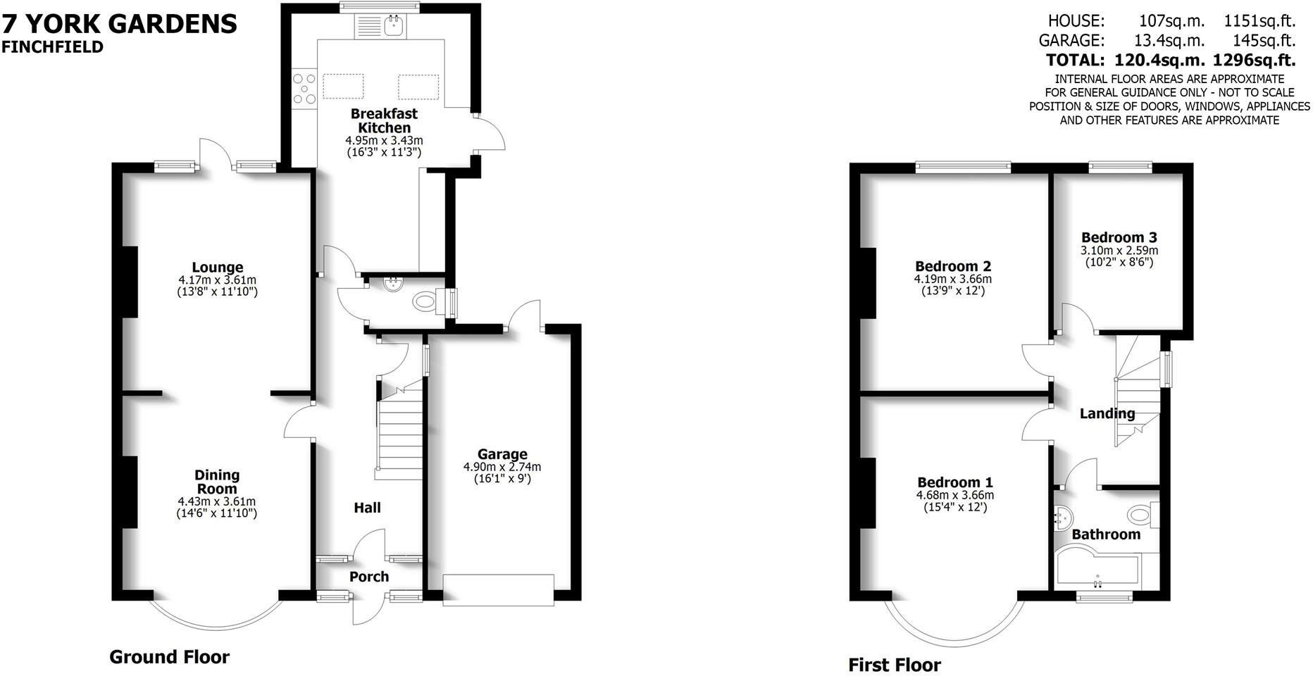 7 York Gardens, Finchfield, Wolverhampton, WV3 9BY floorplan
