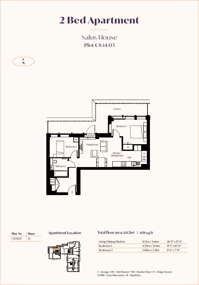 1403 Salus House, Seagull Lane, London, E16 floorplan