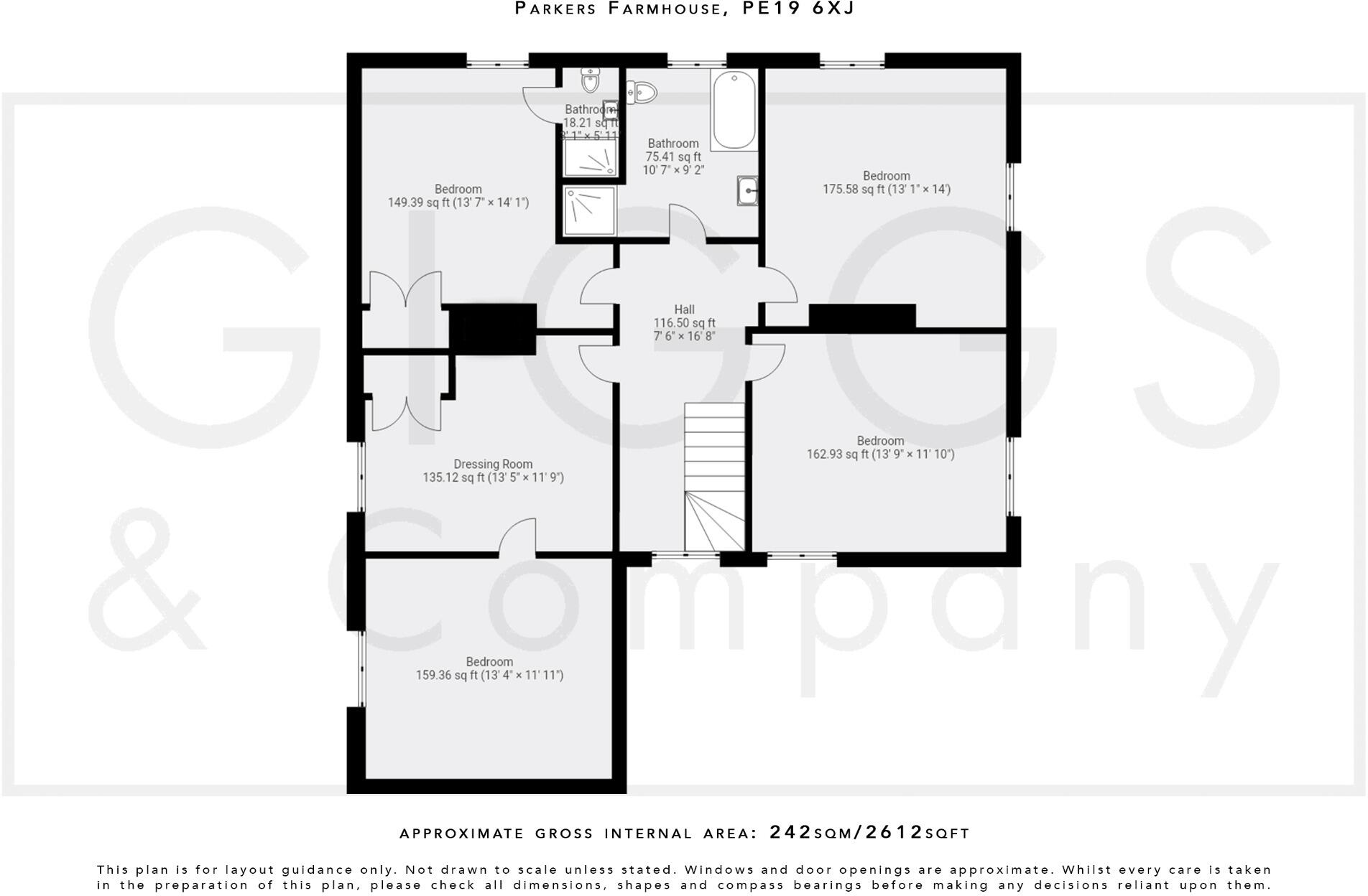 Parkers Farmhouse, Eynesbury Hardwicke, St. Neots, Cambs  PE19 6XJ floorplan