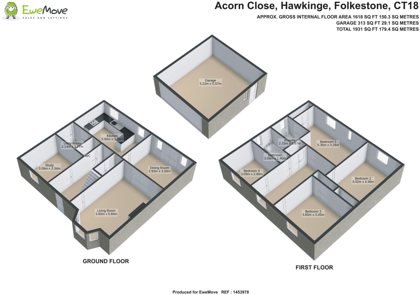 Acorn Close, Hawkinge, CT18 floorplan