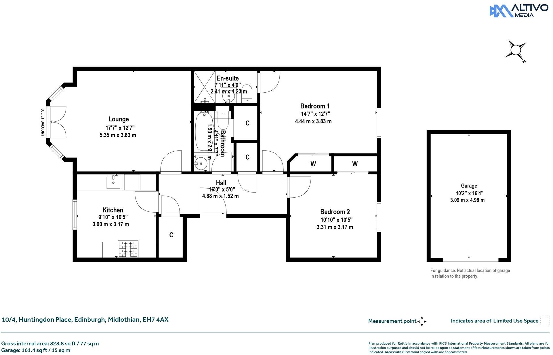 Huntingdon Place, Broughton, Edinburgh floorplan