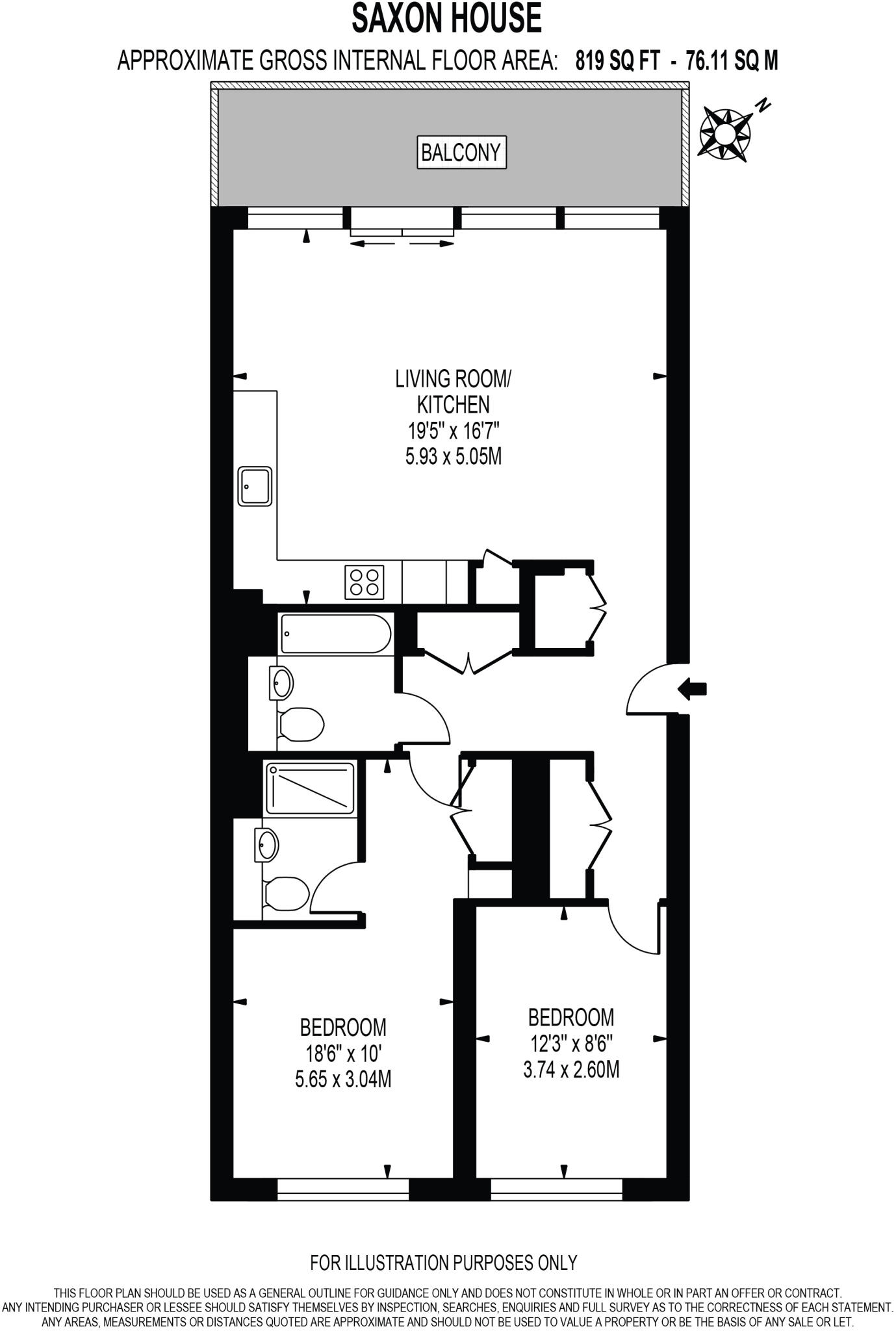 Saxon House, Kings Park Road, London, SW6 floorplan