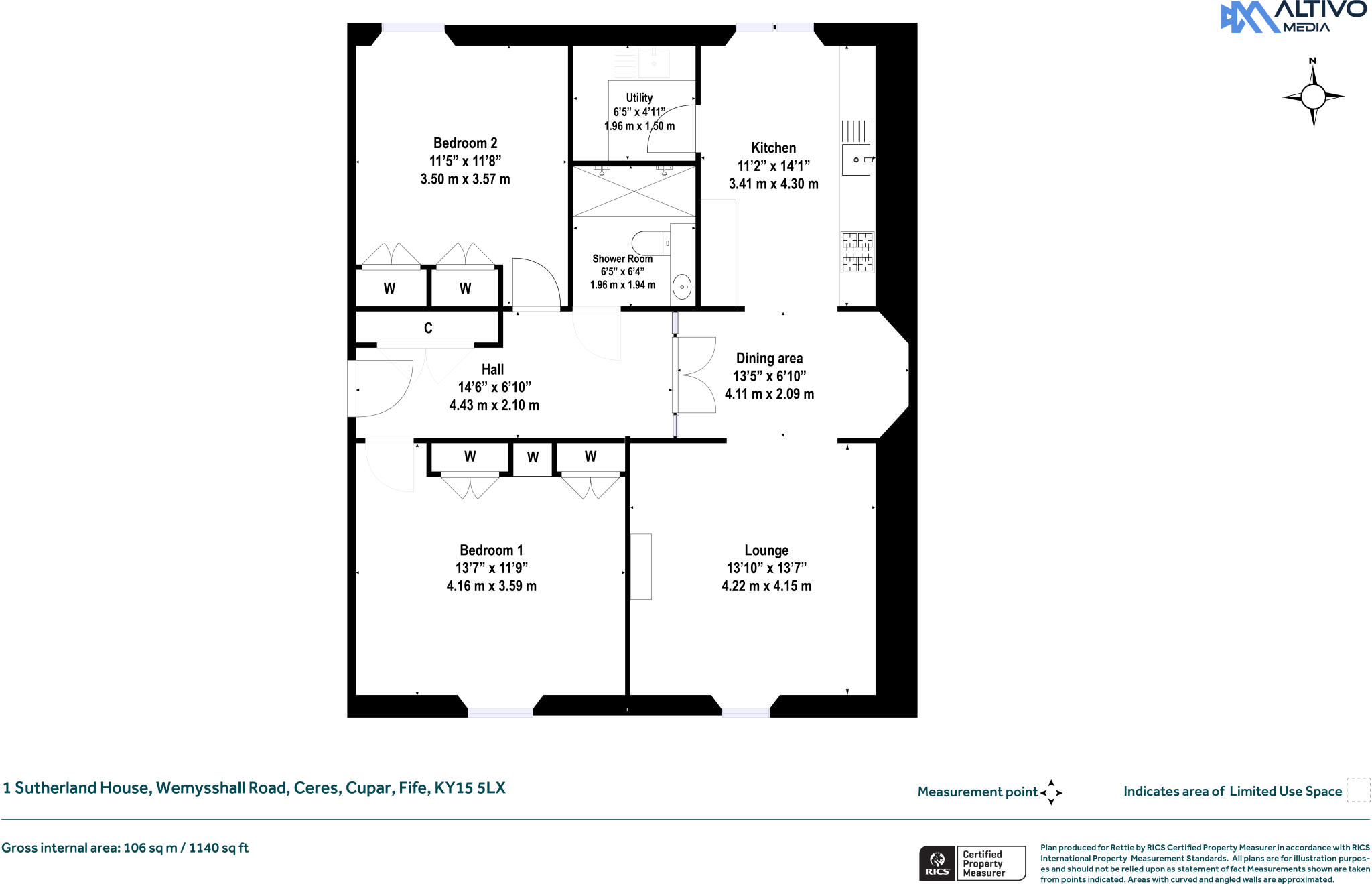1, Sutherland House, Wemysshall Road, Ceres, Cupar floorplan