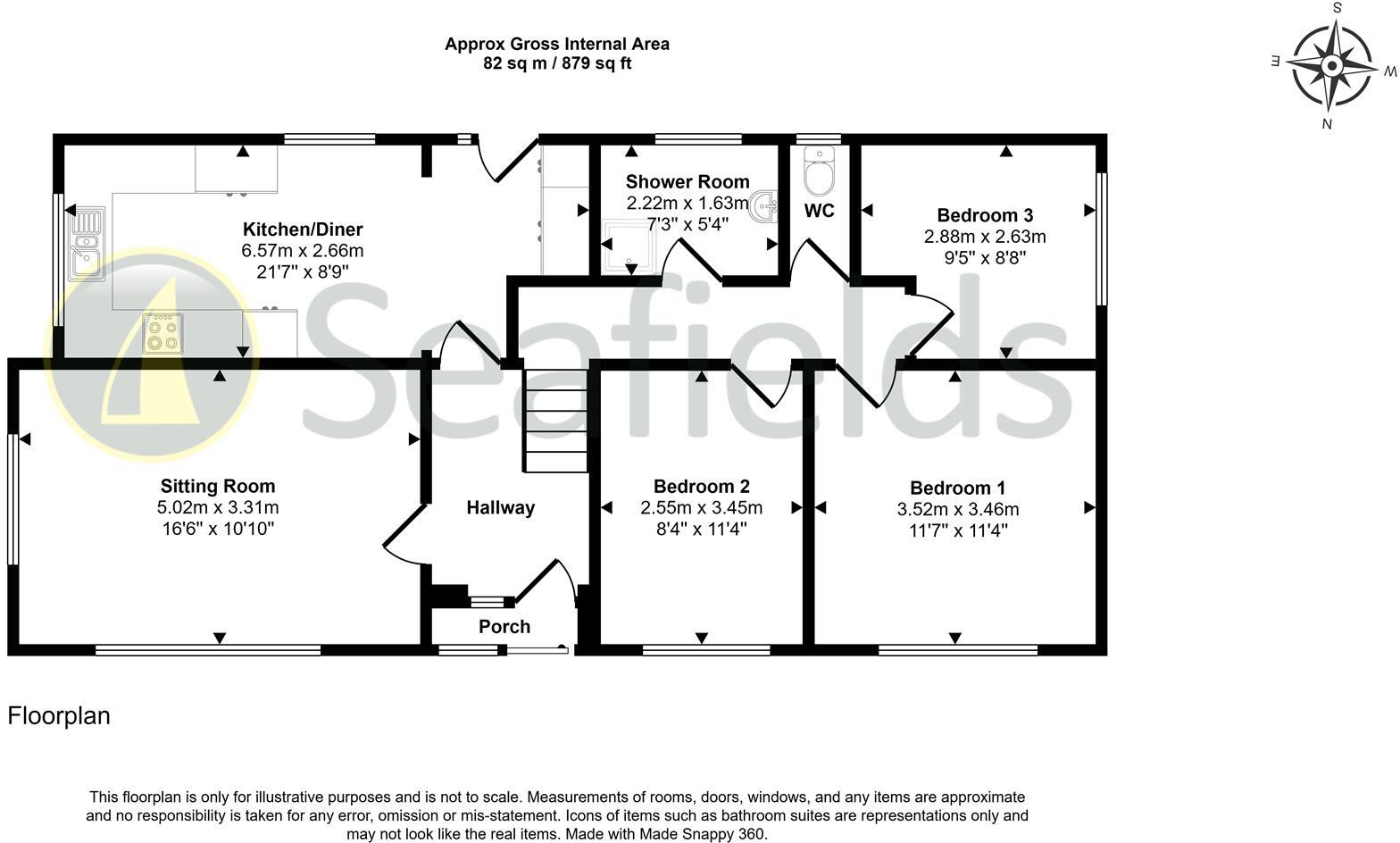 Caws Avenue, Seaview, PO34 5JU floorplan