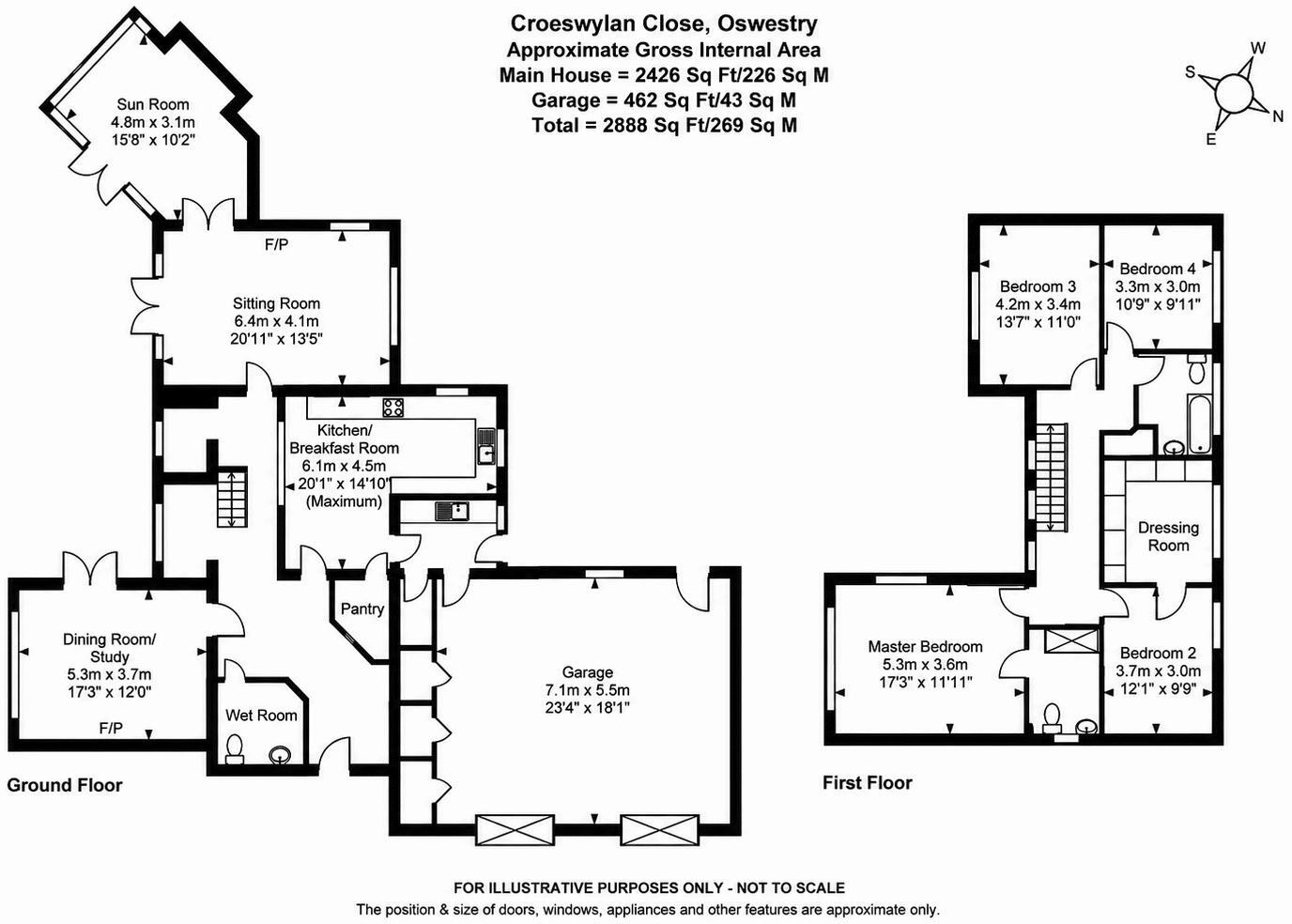 Croeswylan Close, Oswestry floorplan