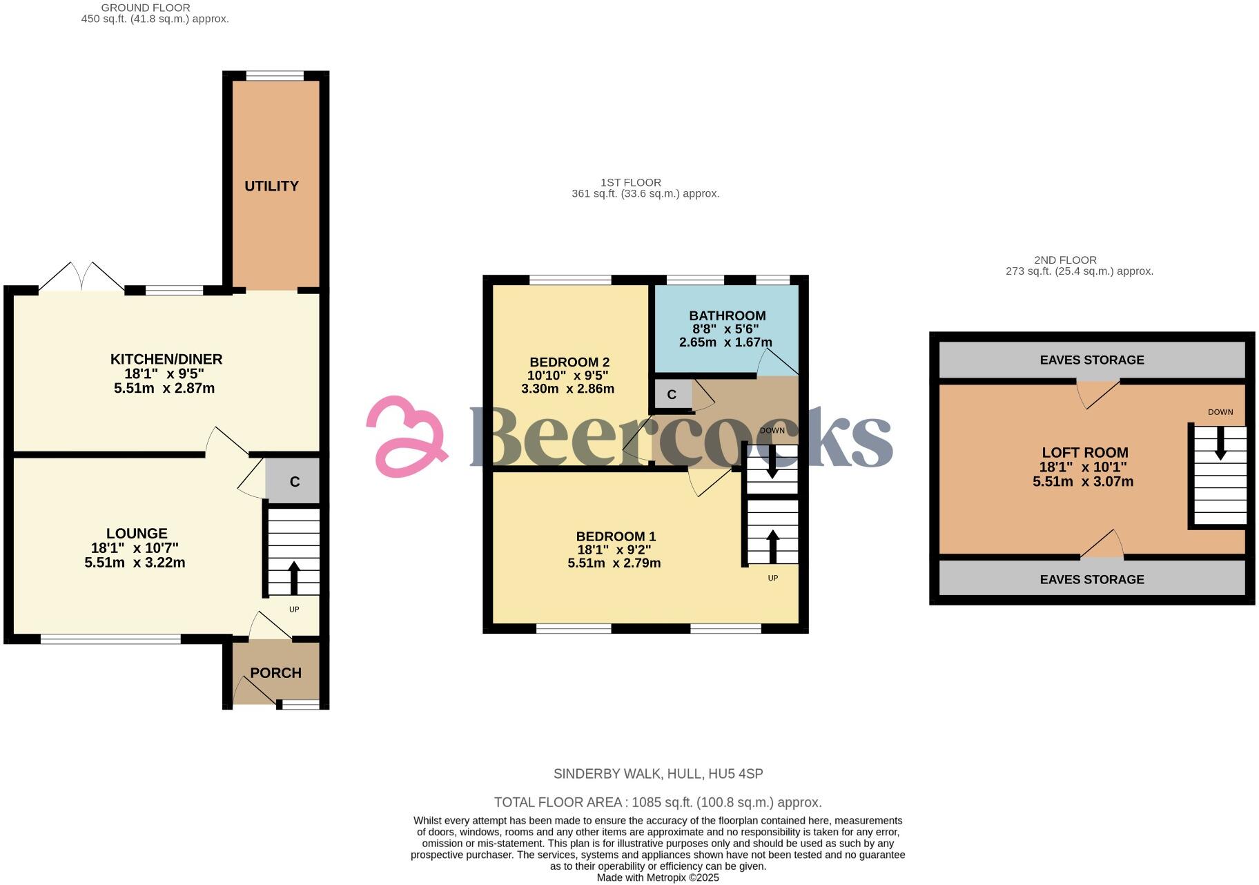 Sinderby Walk, Hull, HU5 4SP floorplan
