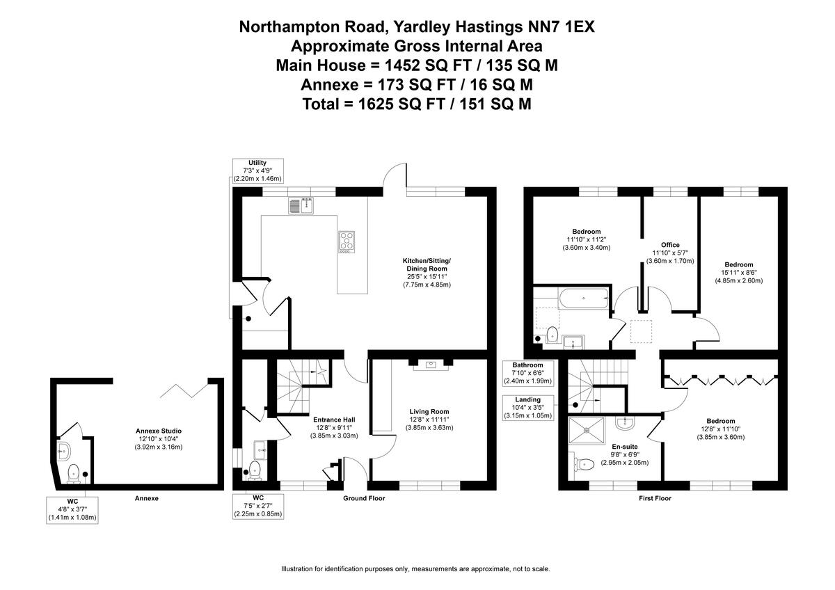 12 Northampton Road, Yardley Hastings, Northampton NN7 1EX floorplan