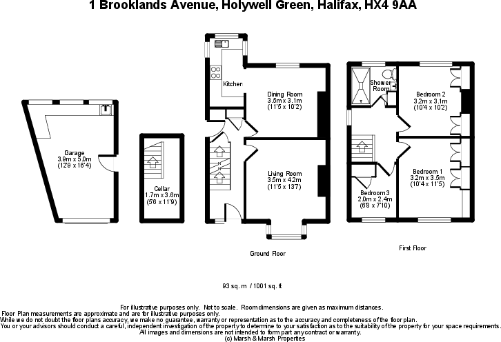 1 Brooklands Avenue, Holywell Green, HX4 9AA floorplan