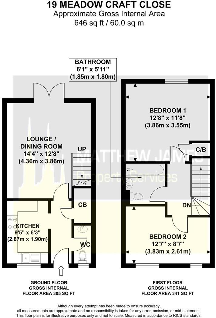 Meadowcroft Close, Tile Hill, Coventry ** TWO DOUBLE BEDROOMS ** floorplan
