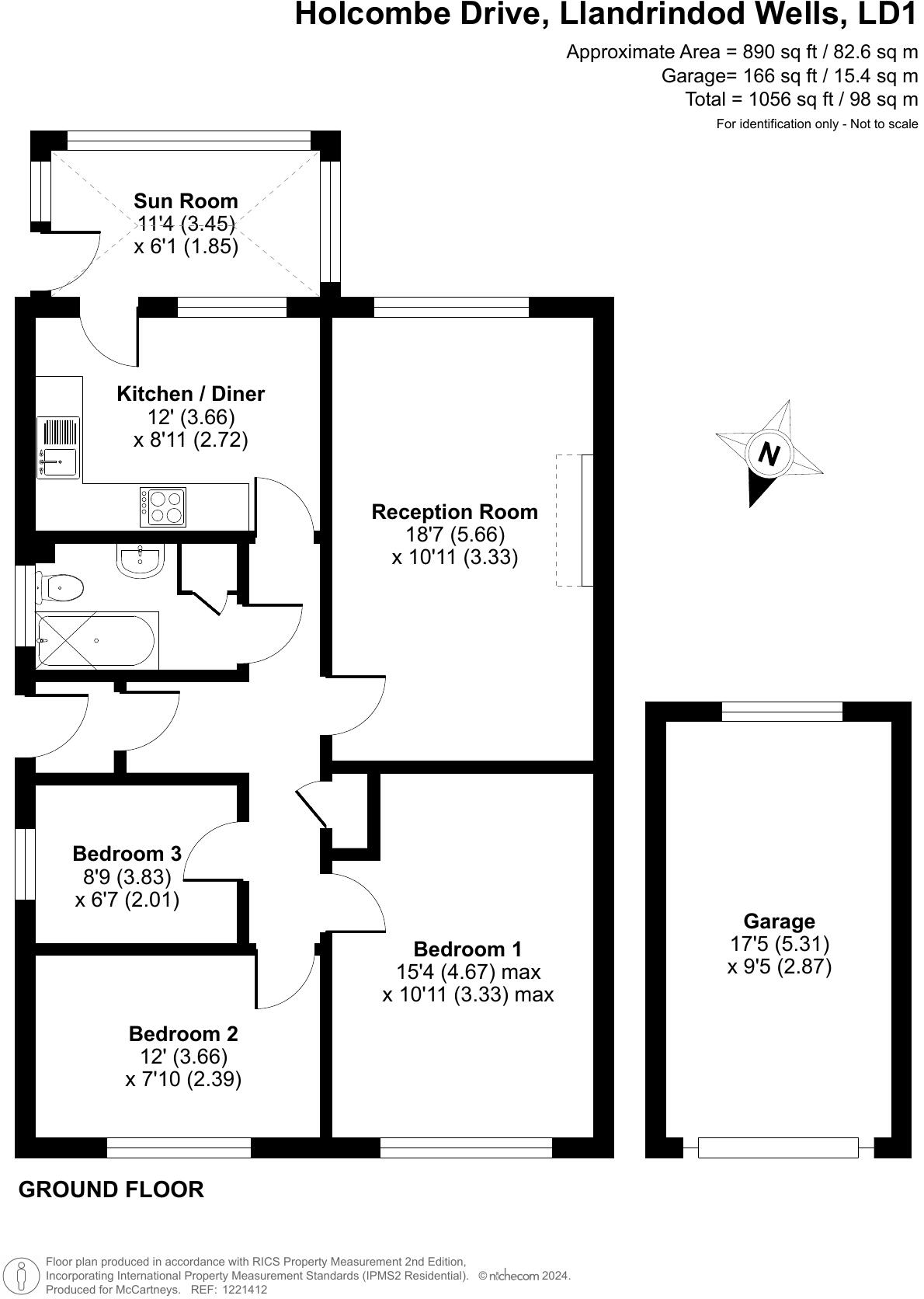 Holcombe Drive, Llandrindod Wells, Powys floorplan