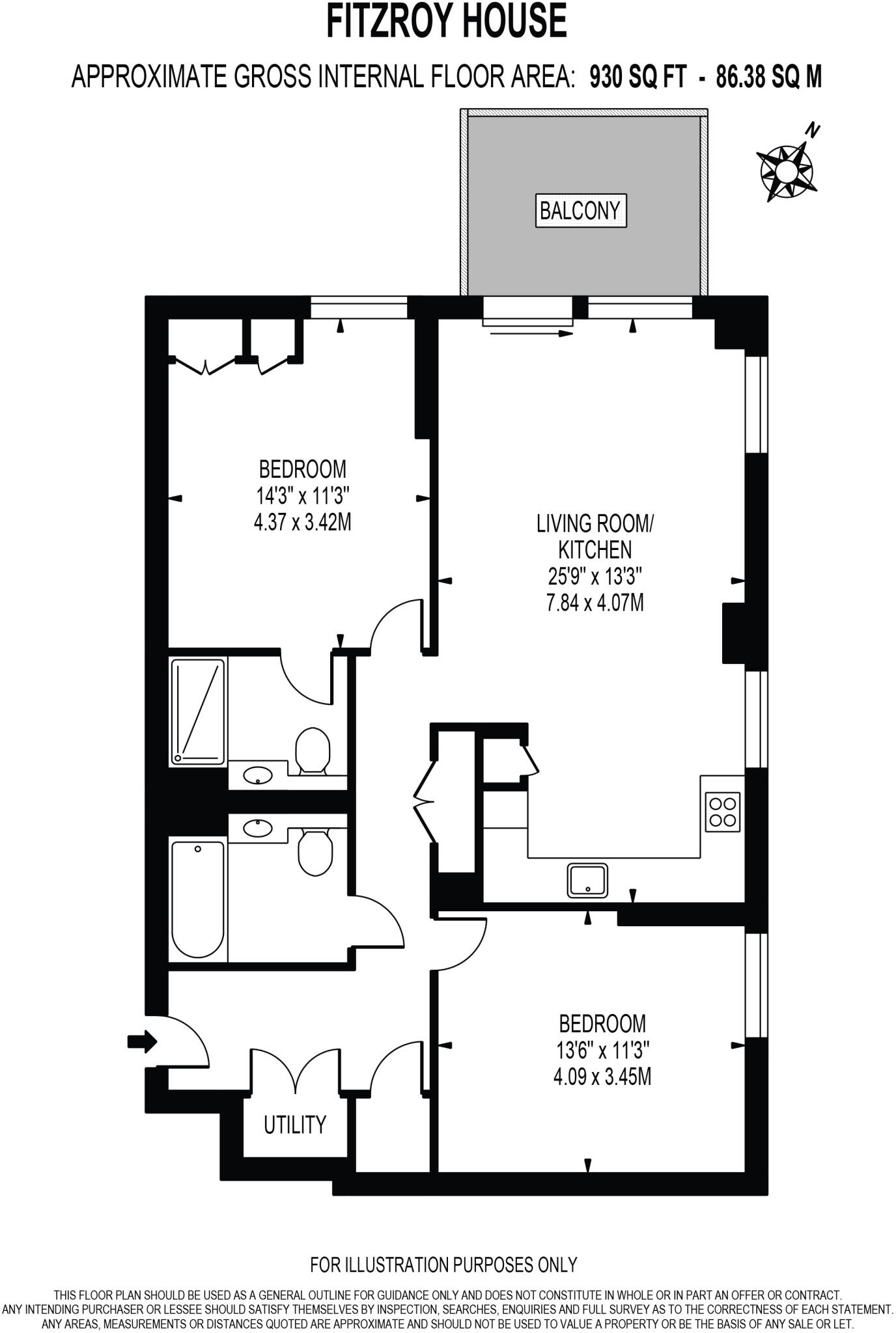 Fitzroy House, Prince of Wales Drive, London, SW11  floorplan