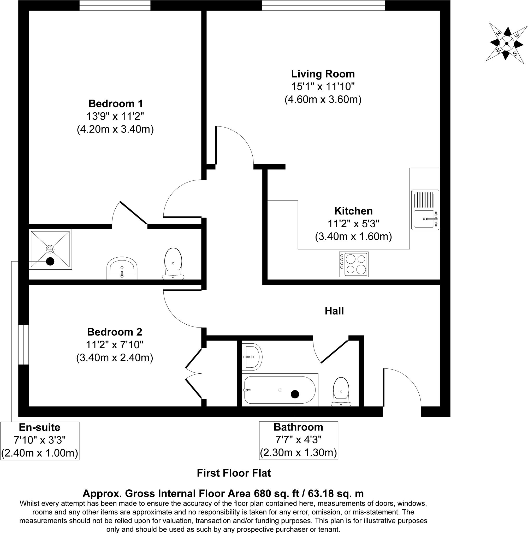 Flat 6, Henderson Court, 201-203 Henderson Road, Southsea, Hampshire PO4 9JF floorplan