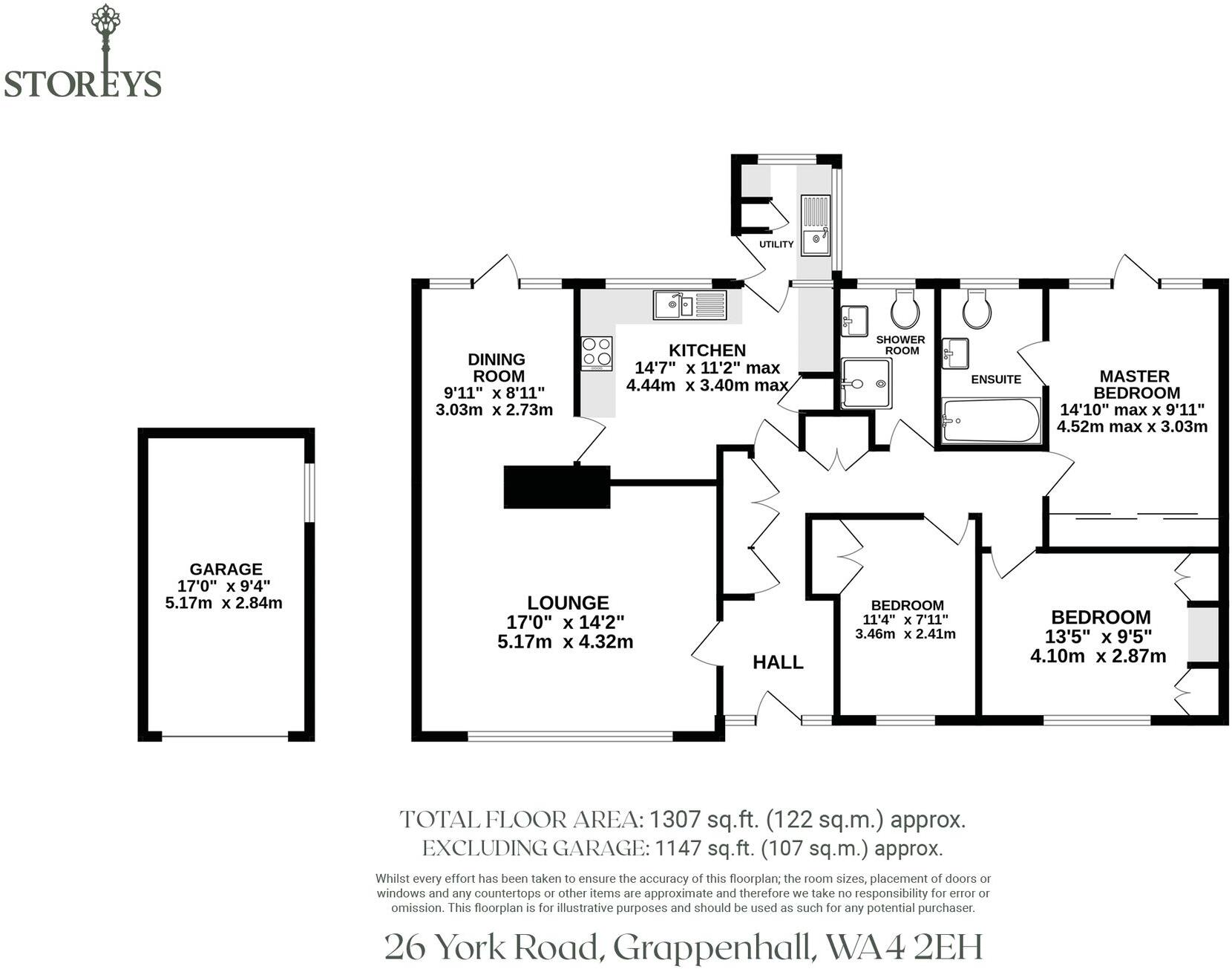 26 York Road, Grappenhall, Warrington, WA4 2EH floorplan