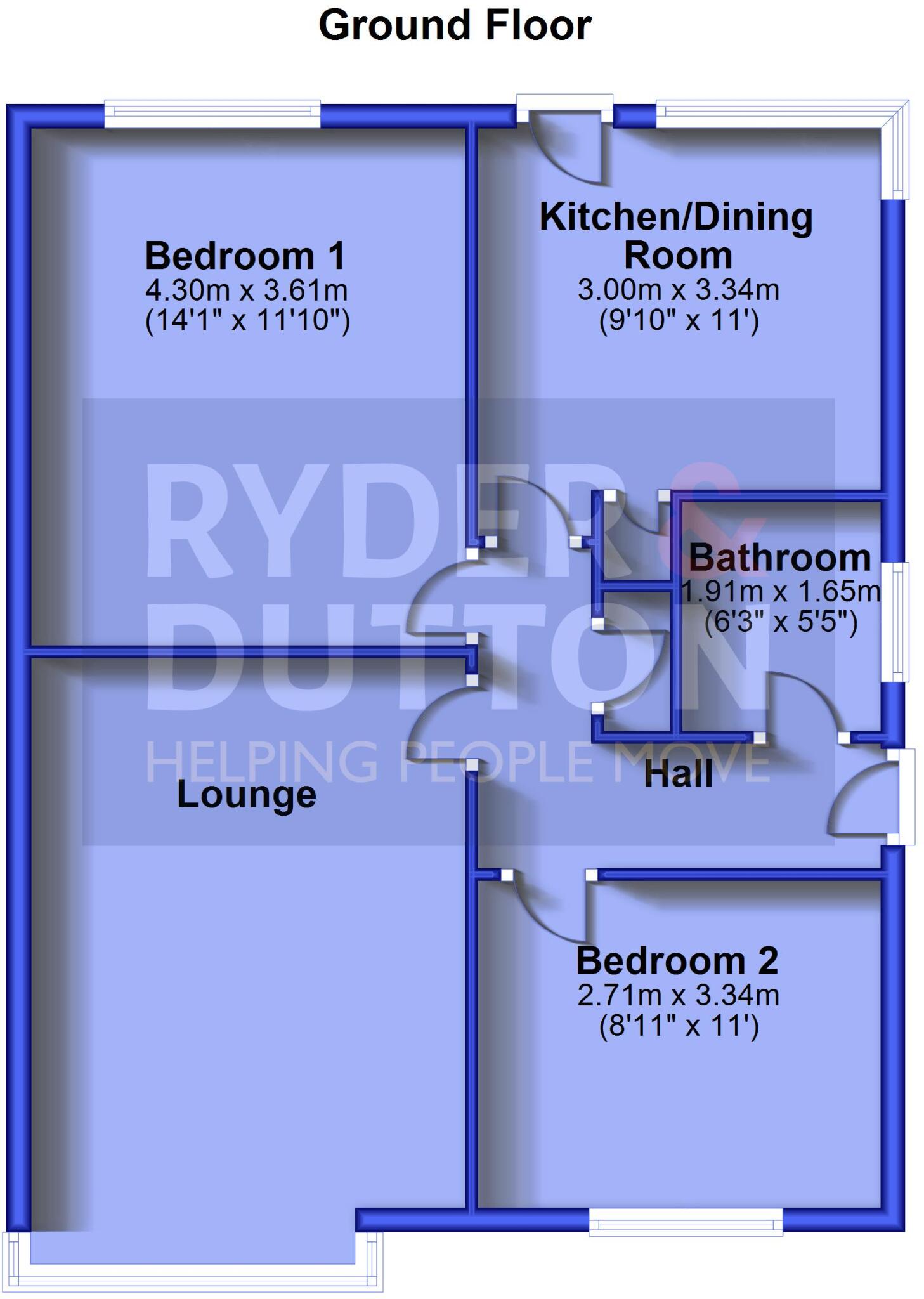Cumberland Drive, Royton, Oldham, Greater Manchester, OL2 floorplan