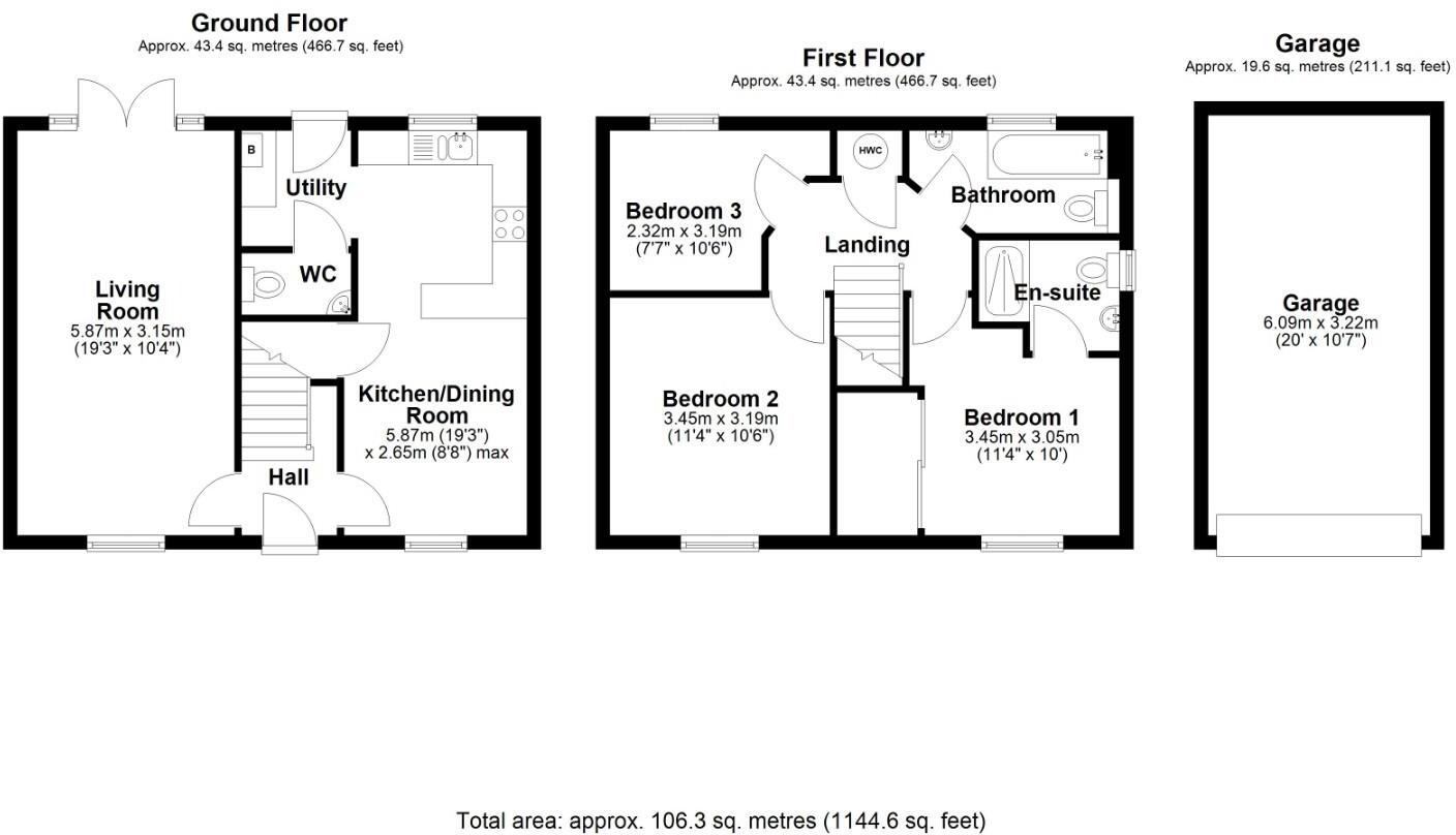 44 Picca Close, Wenvoe, CF5 6XP floorplan