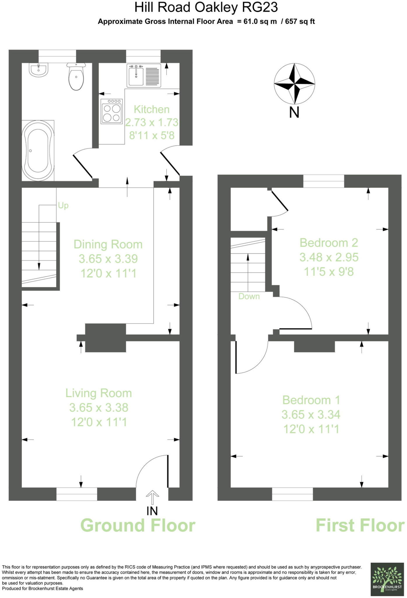 Hill Road, Oakley, RG23 7HR floorplan