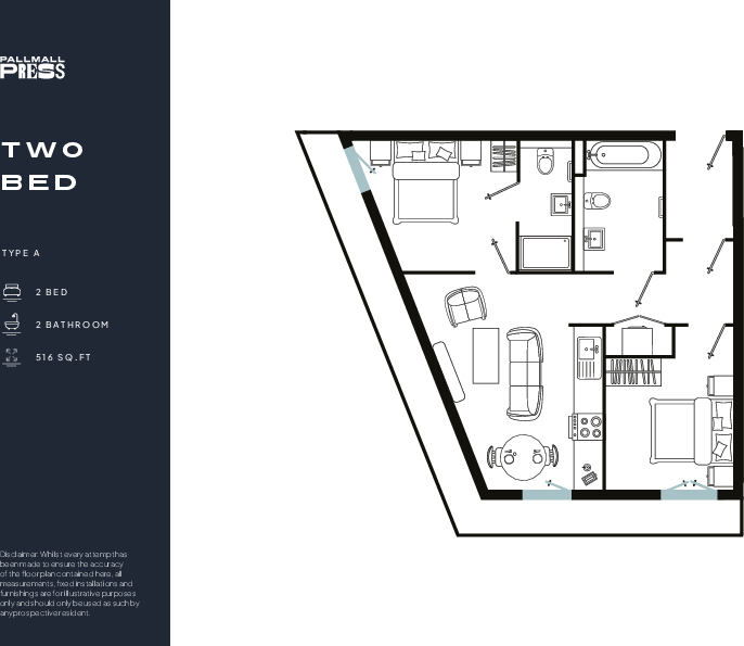 Flat 2003, Pall Mall, Liverpool floorplan