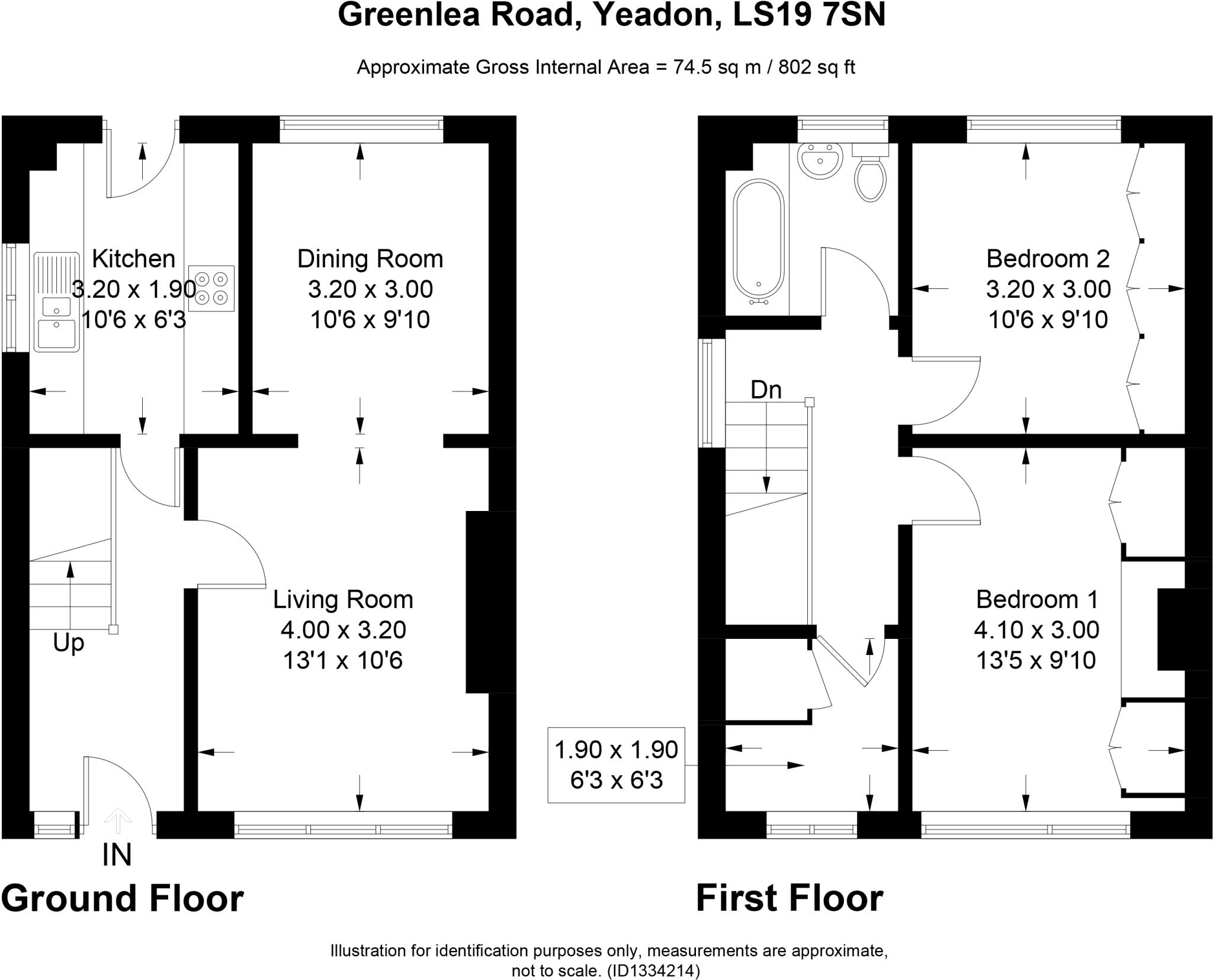Greenlea Road, Yeadon, LS19 7SN ~ OPEN views to the rear ~ CHAIN free ~ floorplan