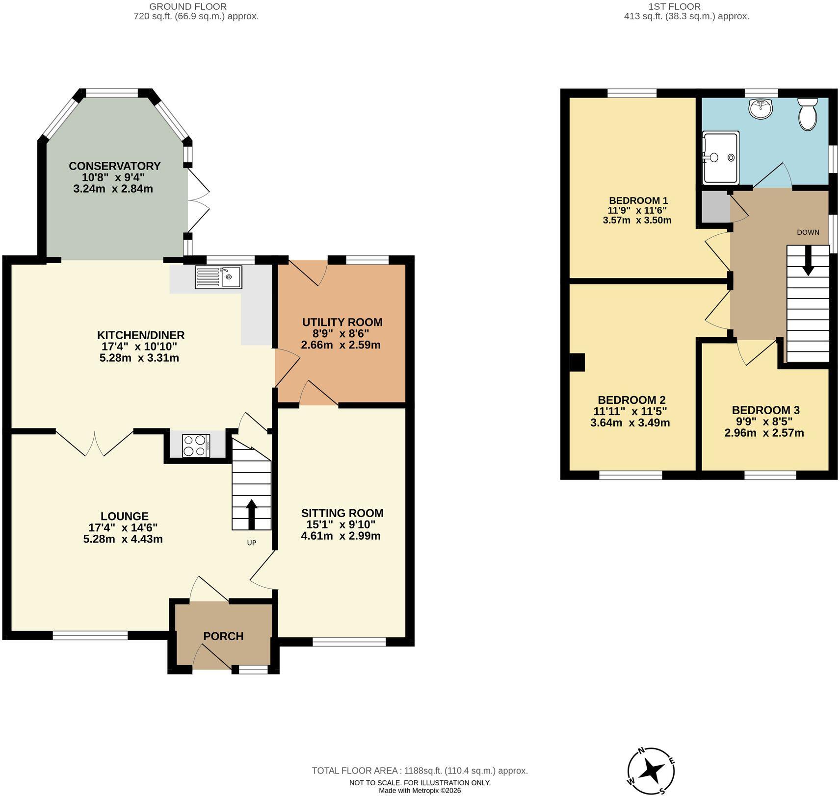Abdon Close, Highley, WV16 floorplan
