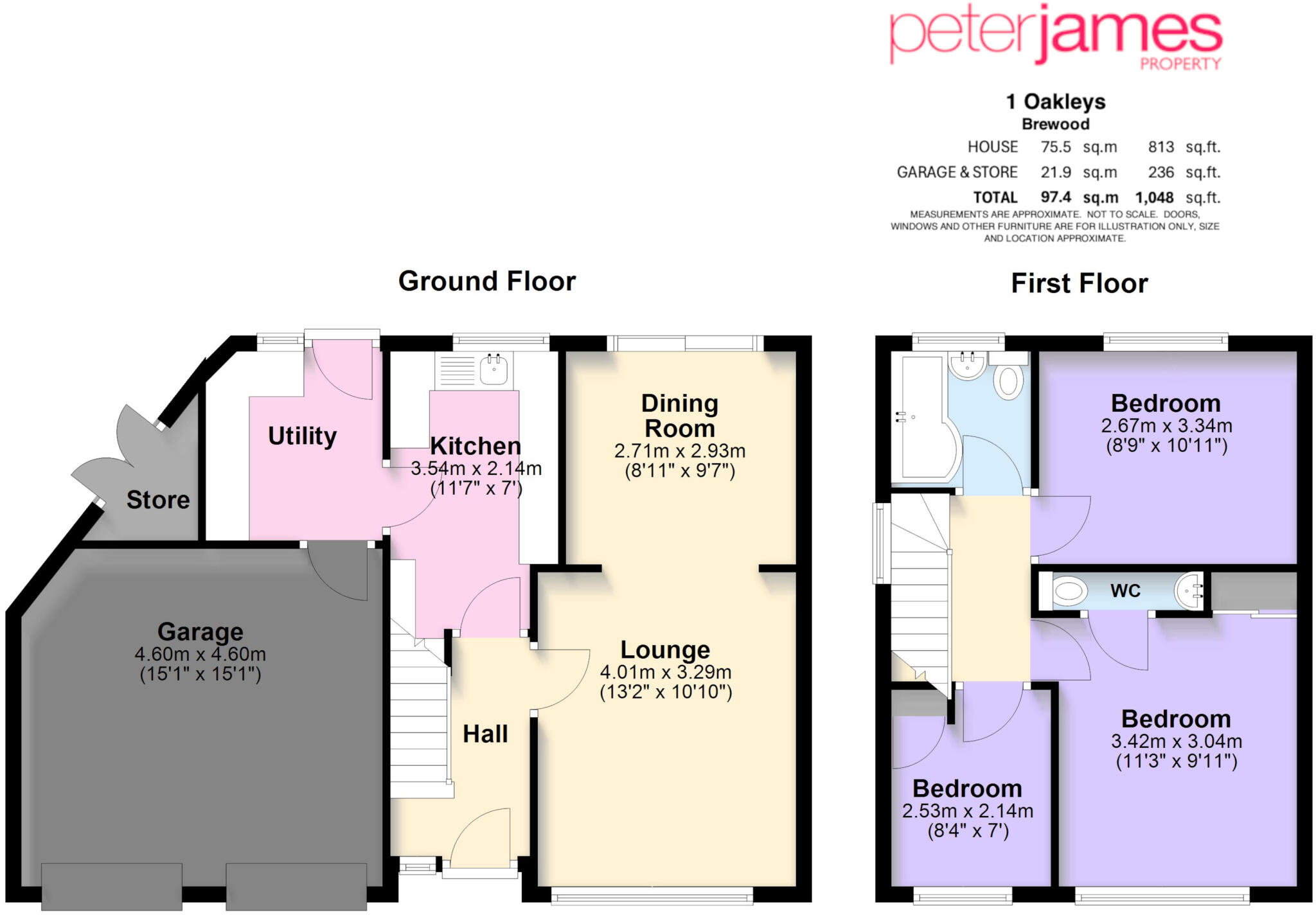 Oakleys, Brewood floorplan