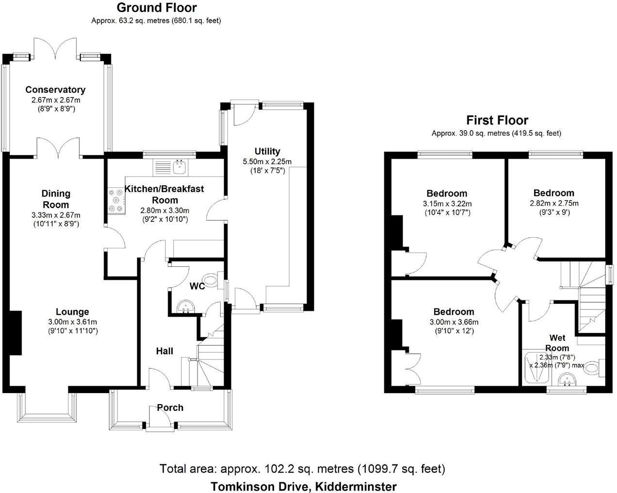 Tomkinson Drive, Kidderminster floorplan