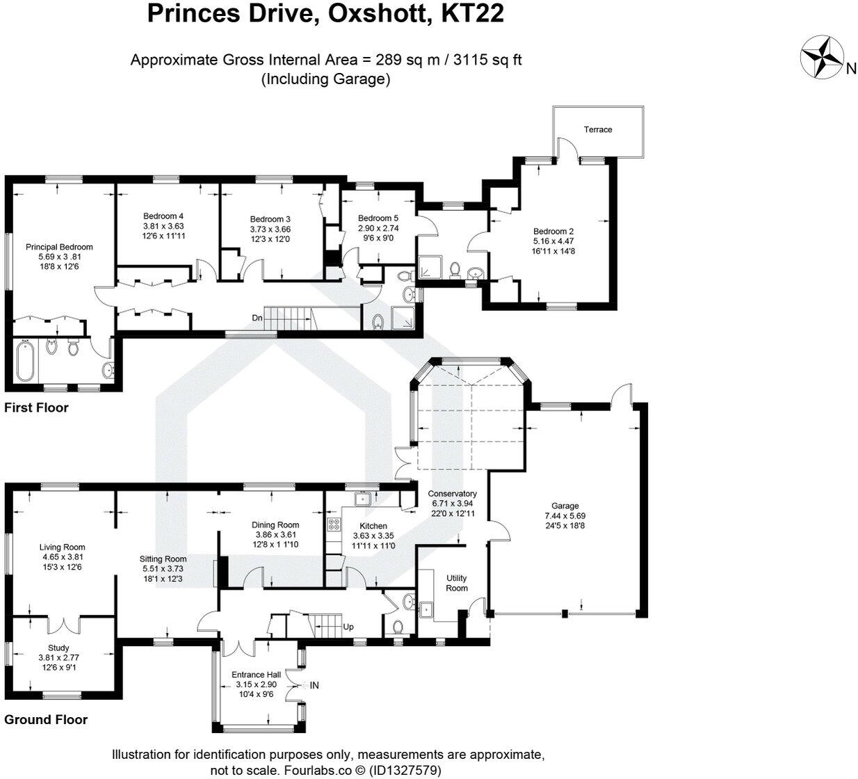 Princes Drive, Oxshott, KT22 floorplan