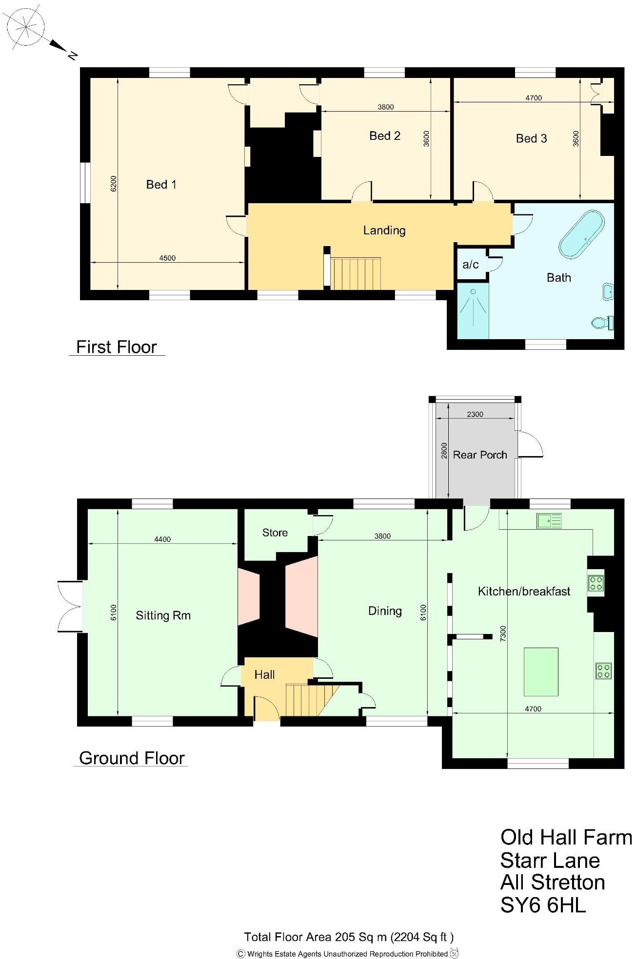 Old Hall Farm, Starr Lane, All Stretton SY6 6HL floorplan