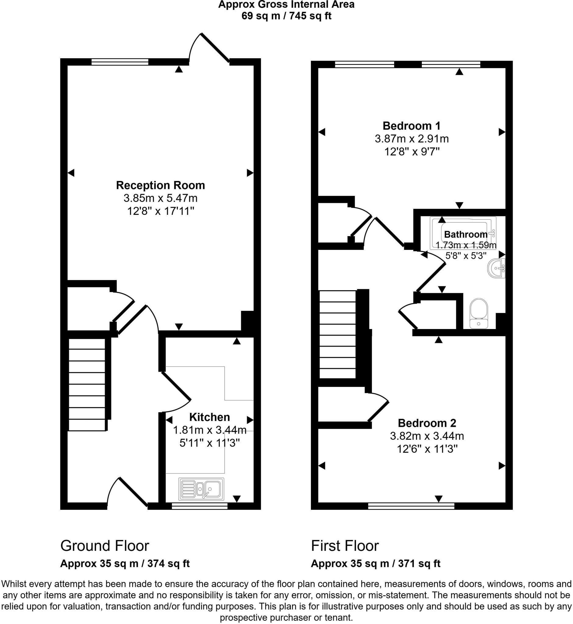 9 Canute Close, Eastbourne, East Sussex, BN23 floorplan