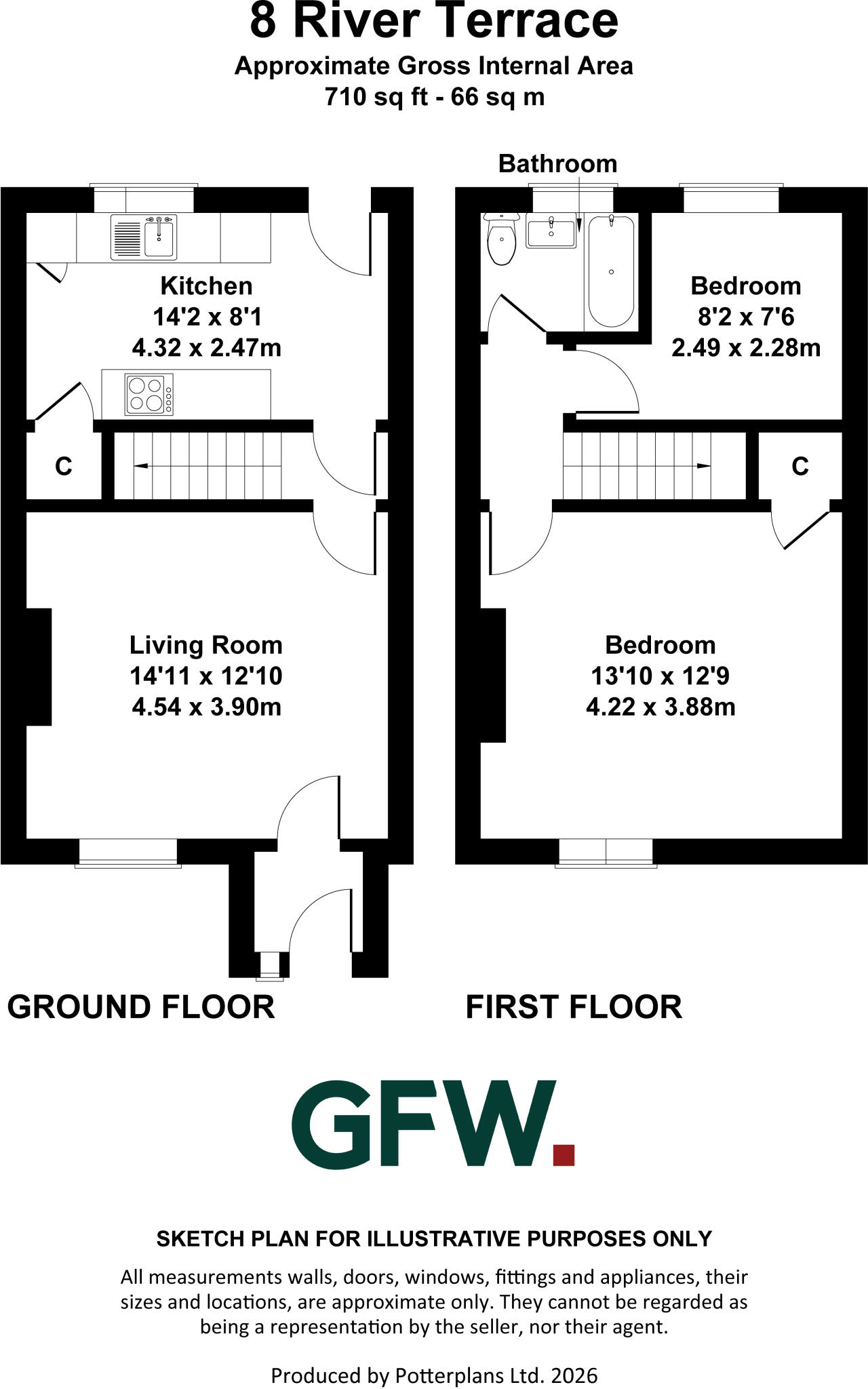 8, River Terrace, Middleton-in-Teesdale, Barnard Castle, County Durham, DL12 floorplan