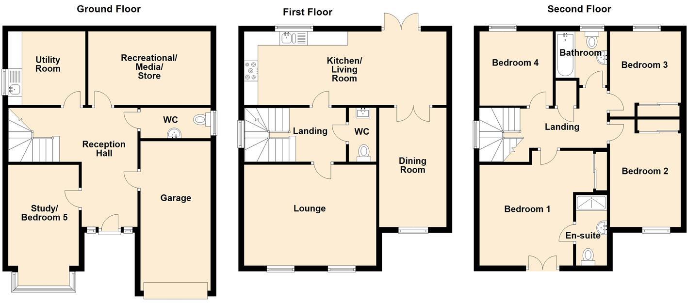 Yr Helyg, Colwyn Bay floorplan