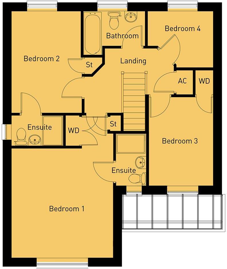 Plot 79 - The Richmond 2, Phase 2, Manor Gardens, Wrexham Road, Rhostyllen floorplan