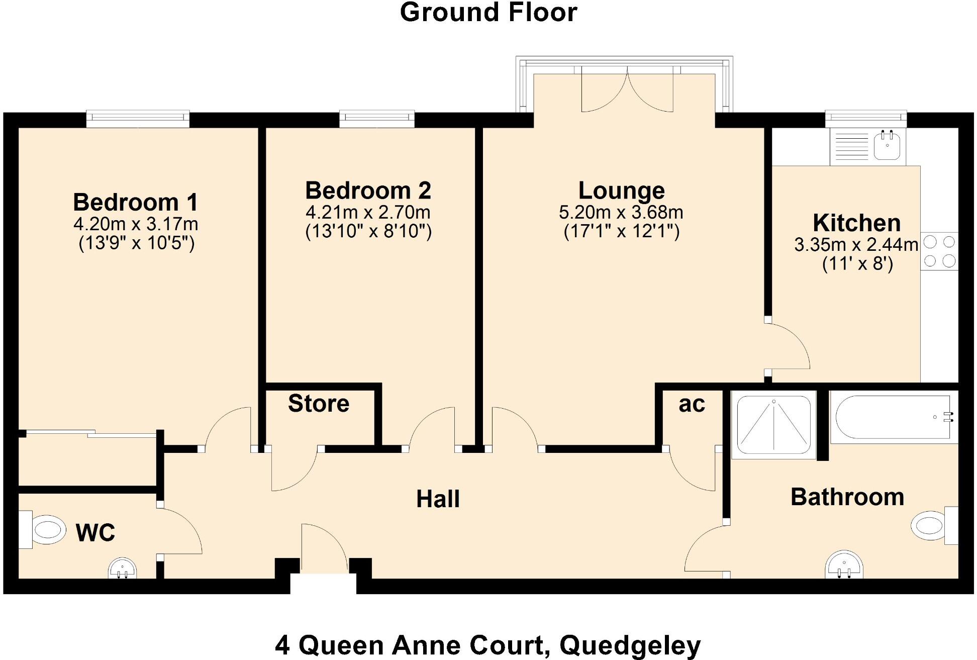 4 Queen Anne Court, Bristol Road, Quedgeley, Gloucestershire, GL2 4JY floorplan