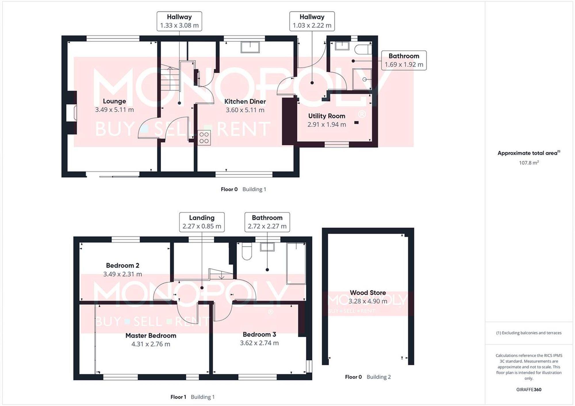 Pentre Llyn Cymmer, Cerrigydrudion, LL21 floorplan