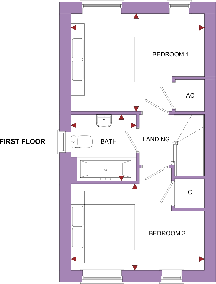 Plot 12 The York, 1st Time Buyers Homes, Athelstans Meadow, Little Dewchurch, Herefordshire, HR2 floorplan