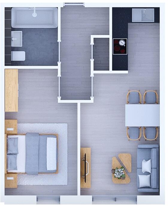 7% Assured Returns | City Residence, Liverpool – Quality 1 Bed with Concierge floorplan