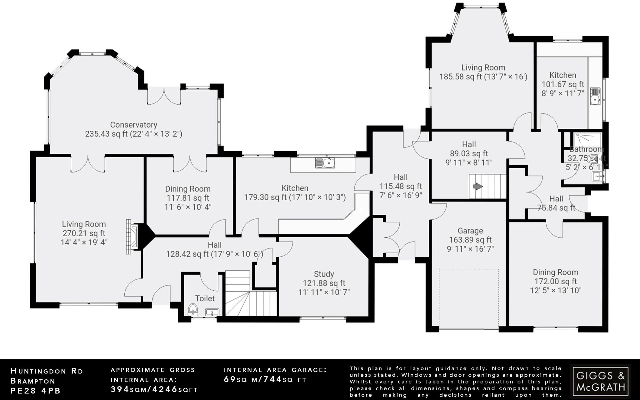 Dormers, Huntingdon Road, Brampton, Huntingdon, Cambridgeshire, PE28 4PB floorplan