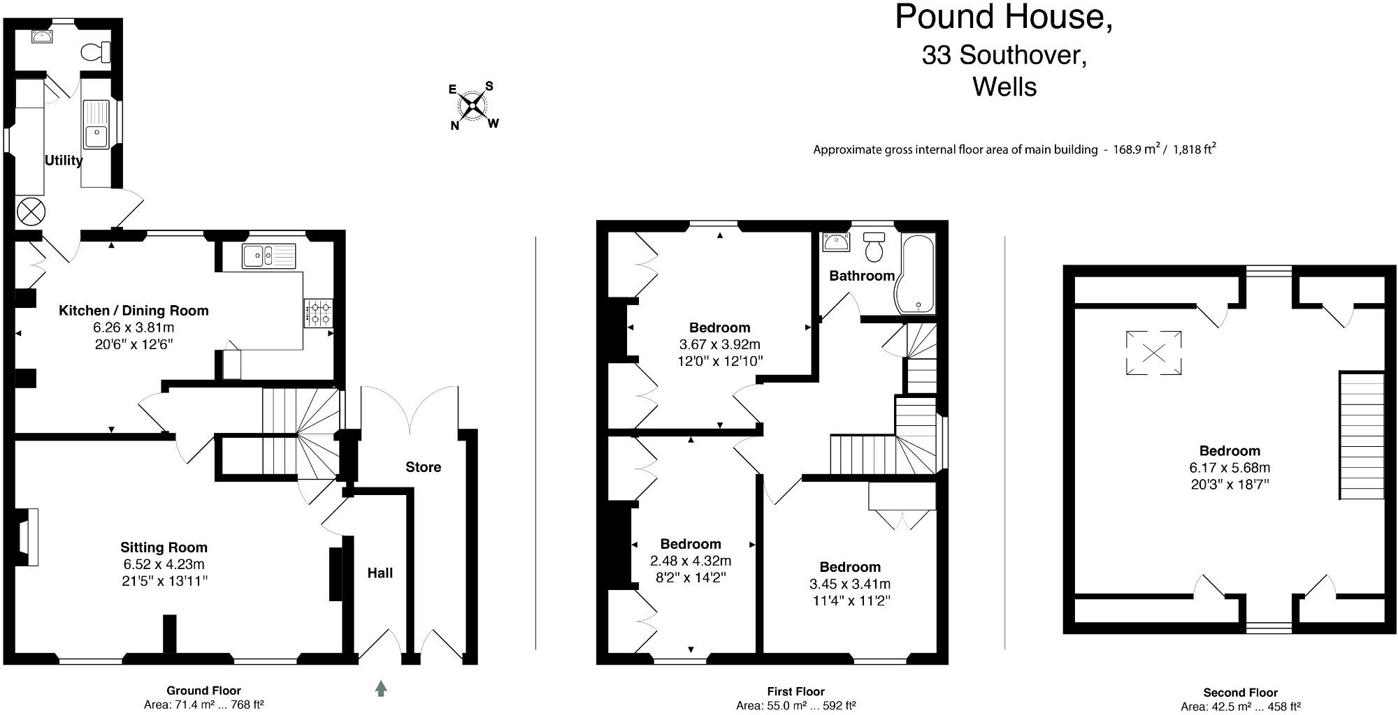 Townhouse, Southover, central Wells floorplan