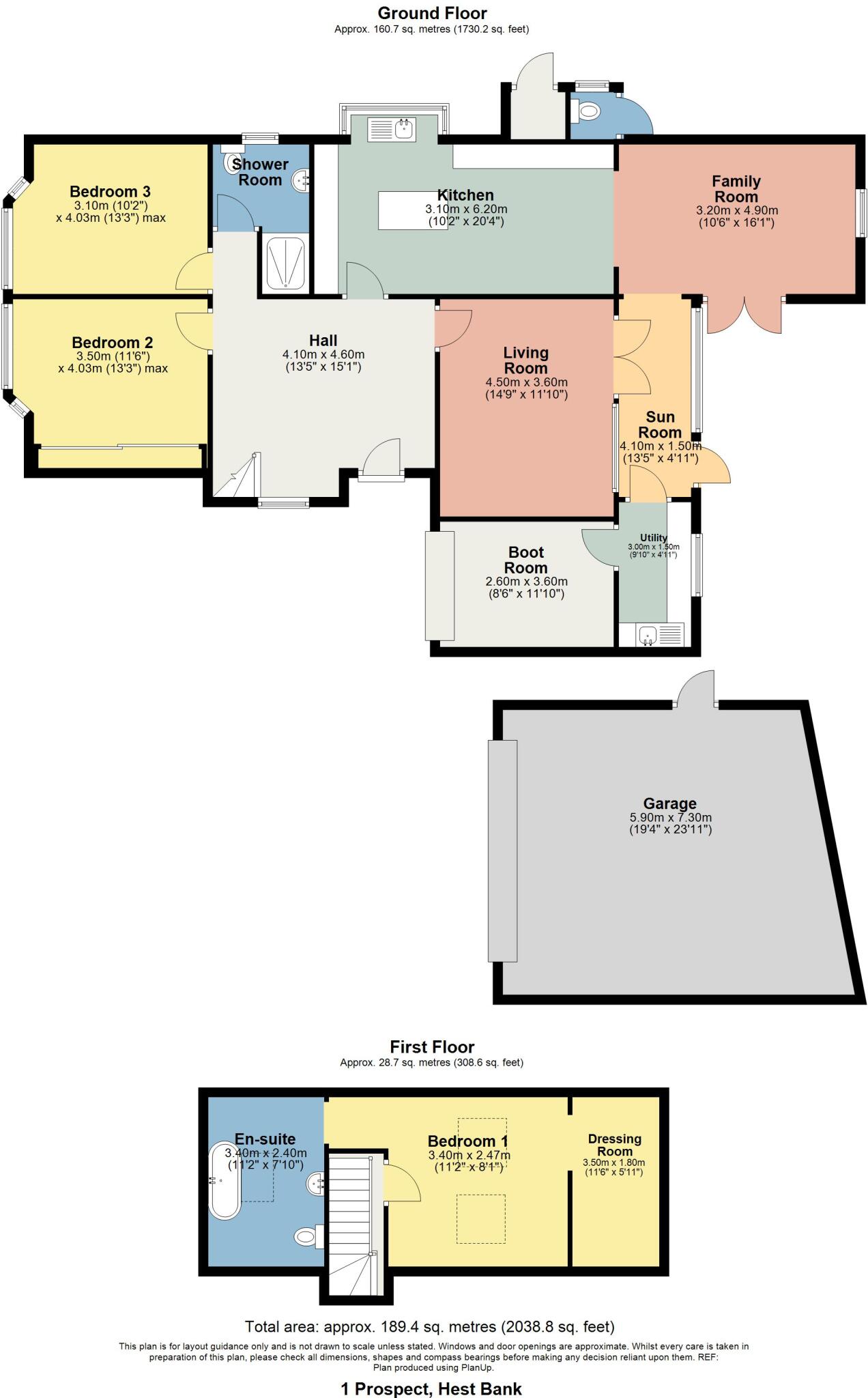 1 Prospect Avenue, Hest Bank, LA2 6HY floorplan