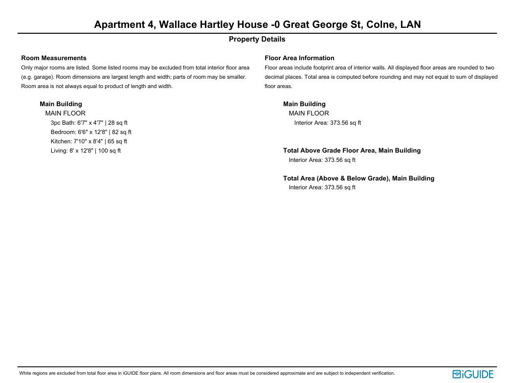 Apt 4 Great George Street, Colne, Lancashire, BB8 floorplan