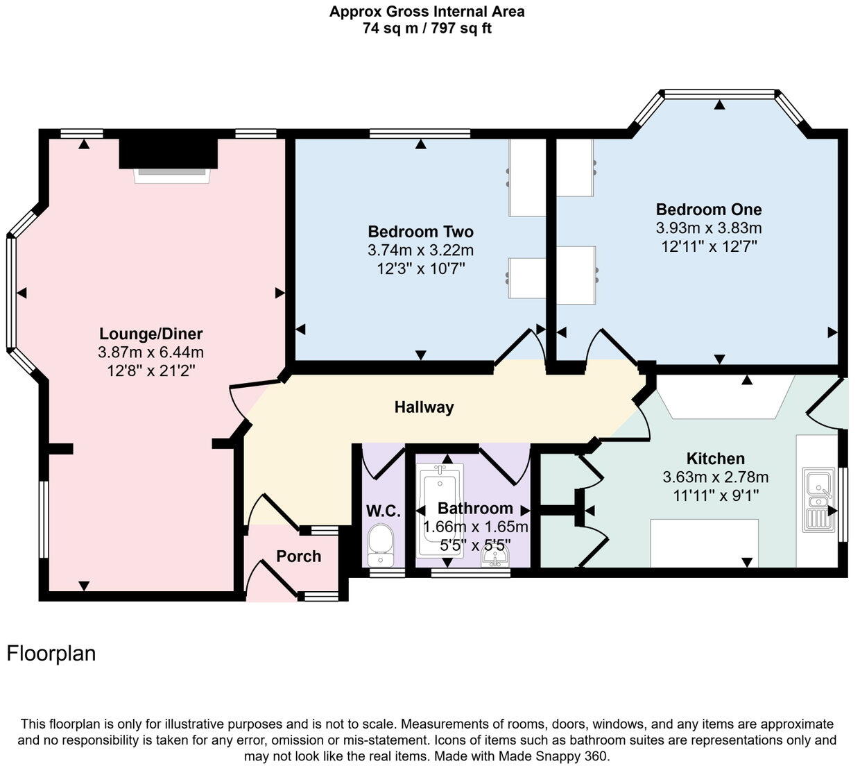 Marion Road, Prestatyn, Denbighshire LL19 7DE floorplan