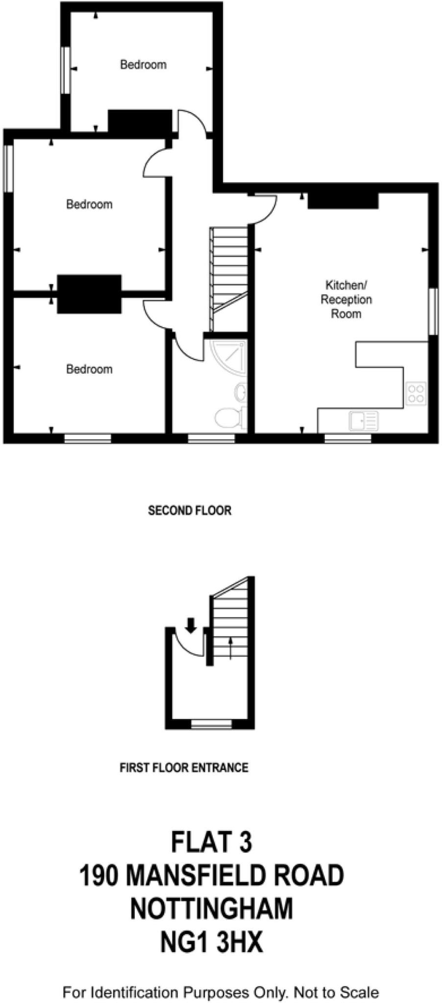 190 Mansfield Road Flat 3, NOTTINGHAM NG1 3HX floorplan