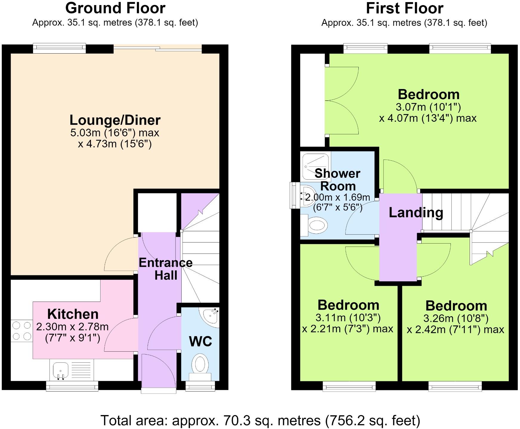 44 Ivy House Paddocks, Ketley, Telford, TF1 5GD floorplan