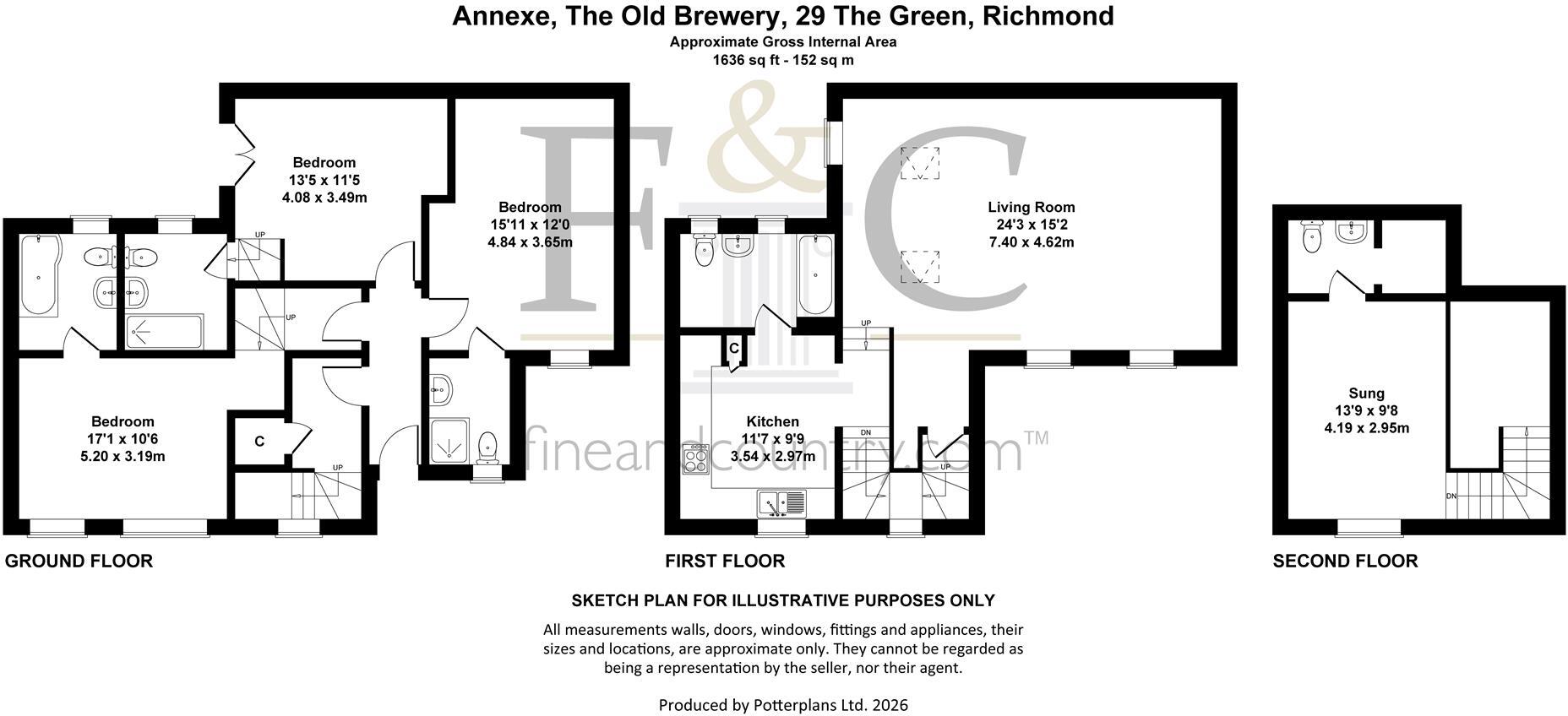 The Old Brewery & Annexe, 29 The Green, Richmond floorplan